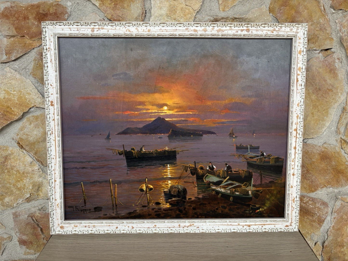 Quadro -Tramonto Ischitano- Gennaro Rossano- dipinto a olio