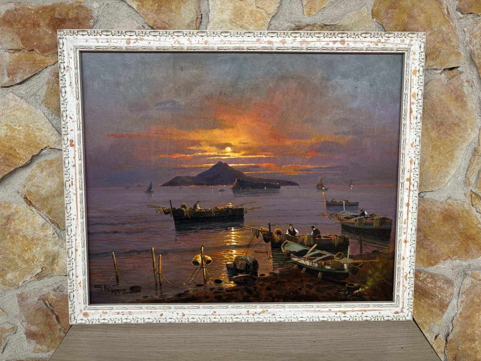 Quadro -Tramonto Ischitano- Gennaro Rossano- dipinto a olio
