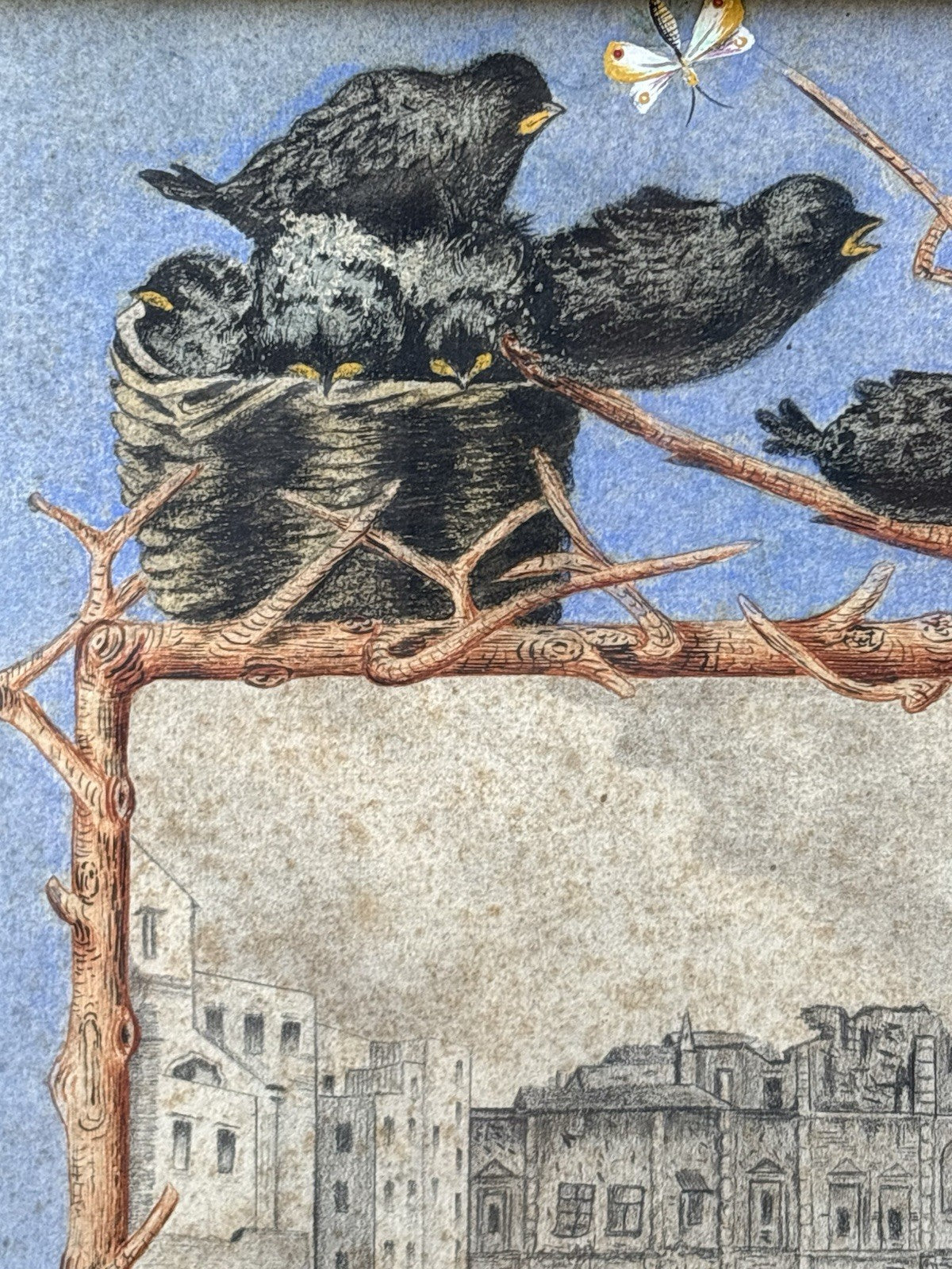 Quadro antico -Palazzo Donn’Anna- realizzato a tecnica mista