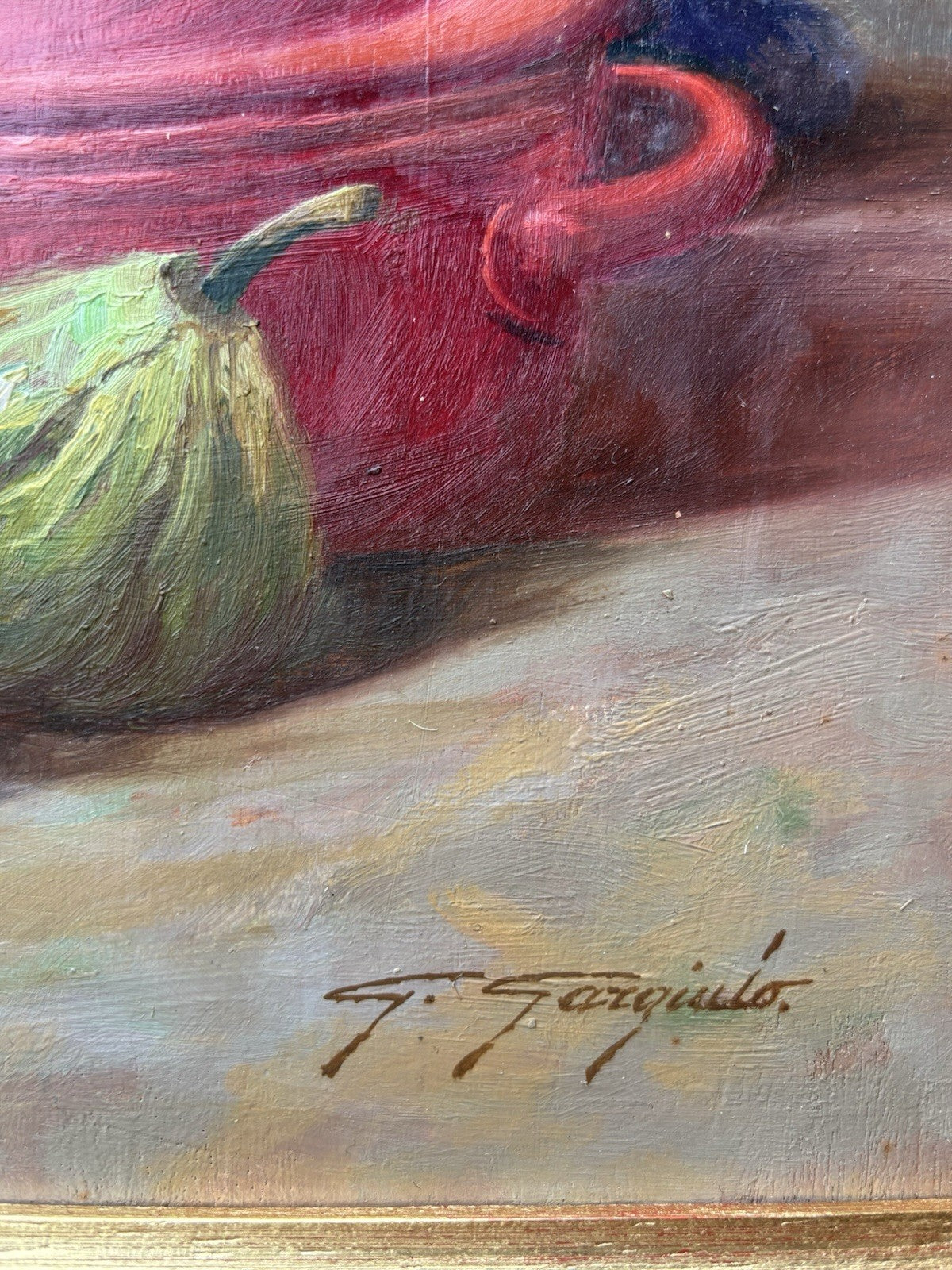 Quadro -Natura Morta- Giuseppe Gargiulo dipinto a olio su tavoletta