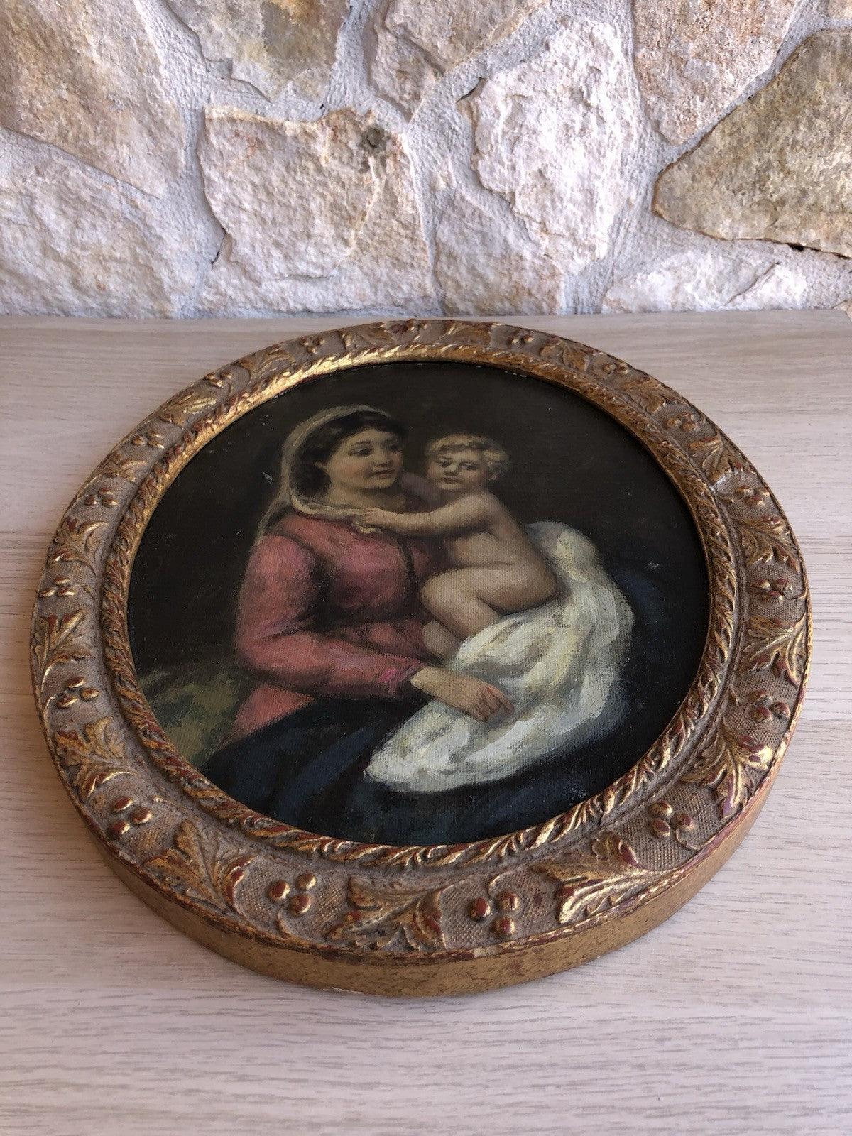 Quadro -Maternità- dipinto a olio su tela