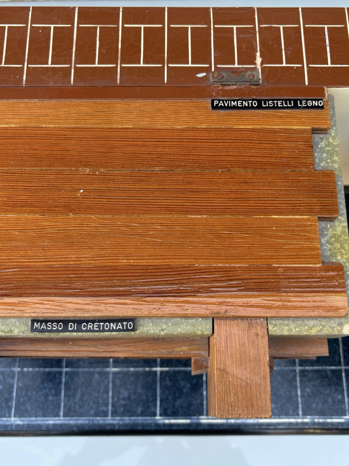 Modello Architettonico E Didattico Vintage In Legno-Toffoli E Figli-
