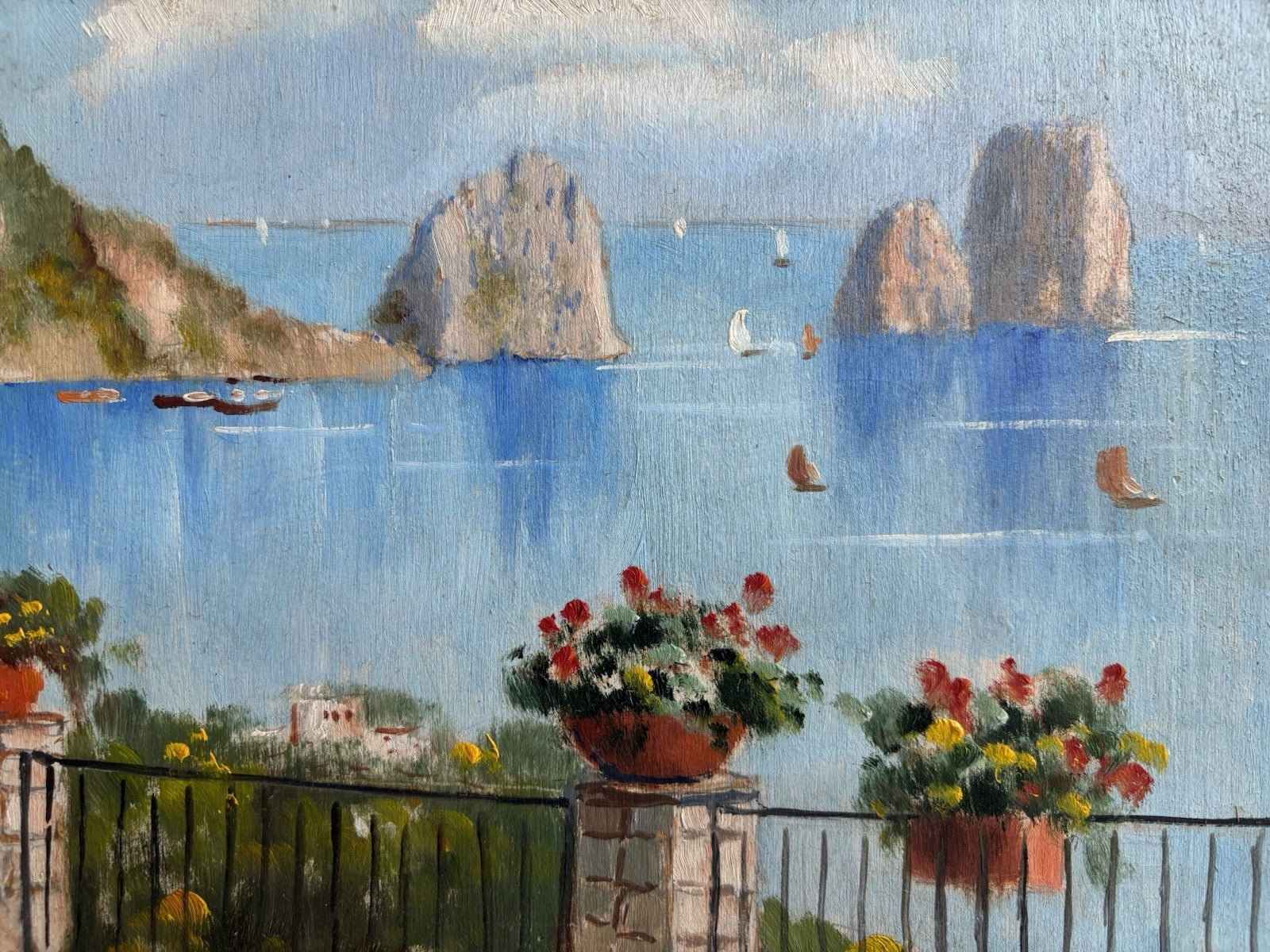 Quadro -Capri- Maria Izzo dipinto a olio su tavoletta