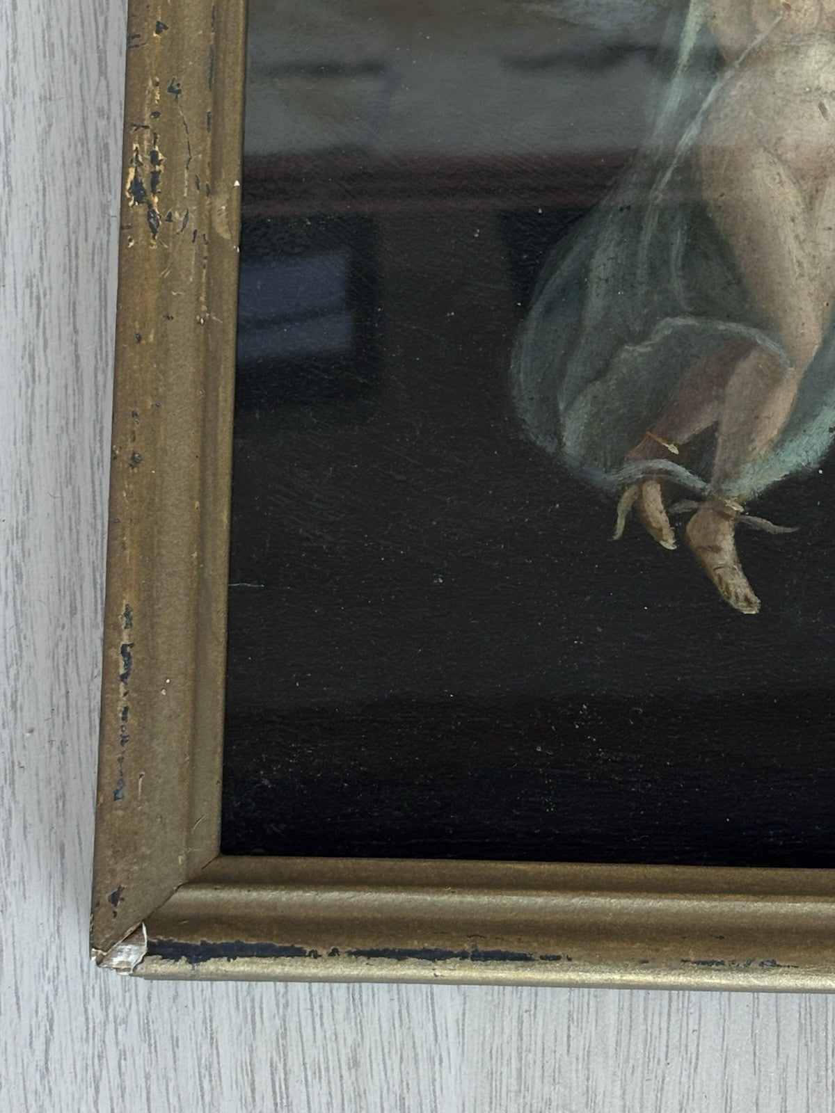 Quadro antico -Figure- stile pompeiano dipinto a olio