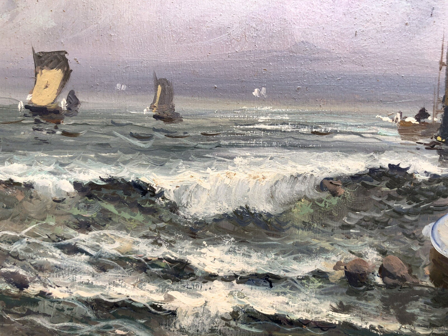 Quadro vintage -Marina- dipinto a olio su tavola