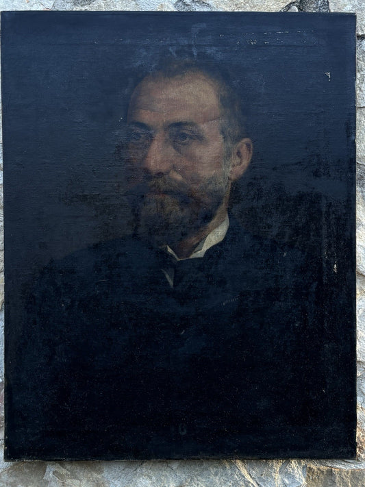 Quadro antico -Ritratto- dipinto a olio su tela