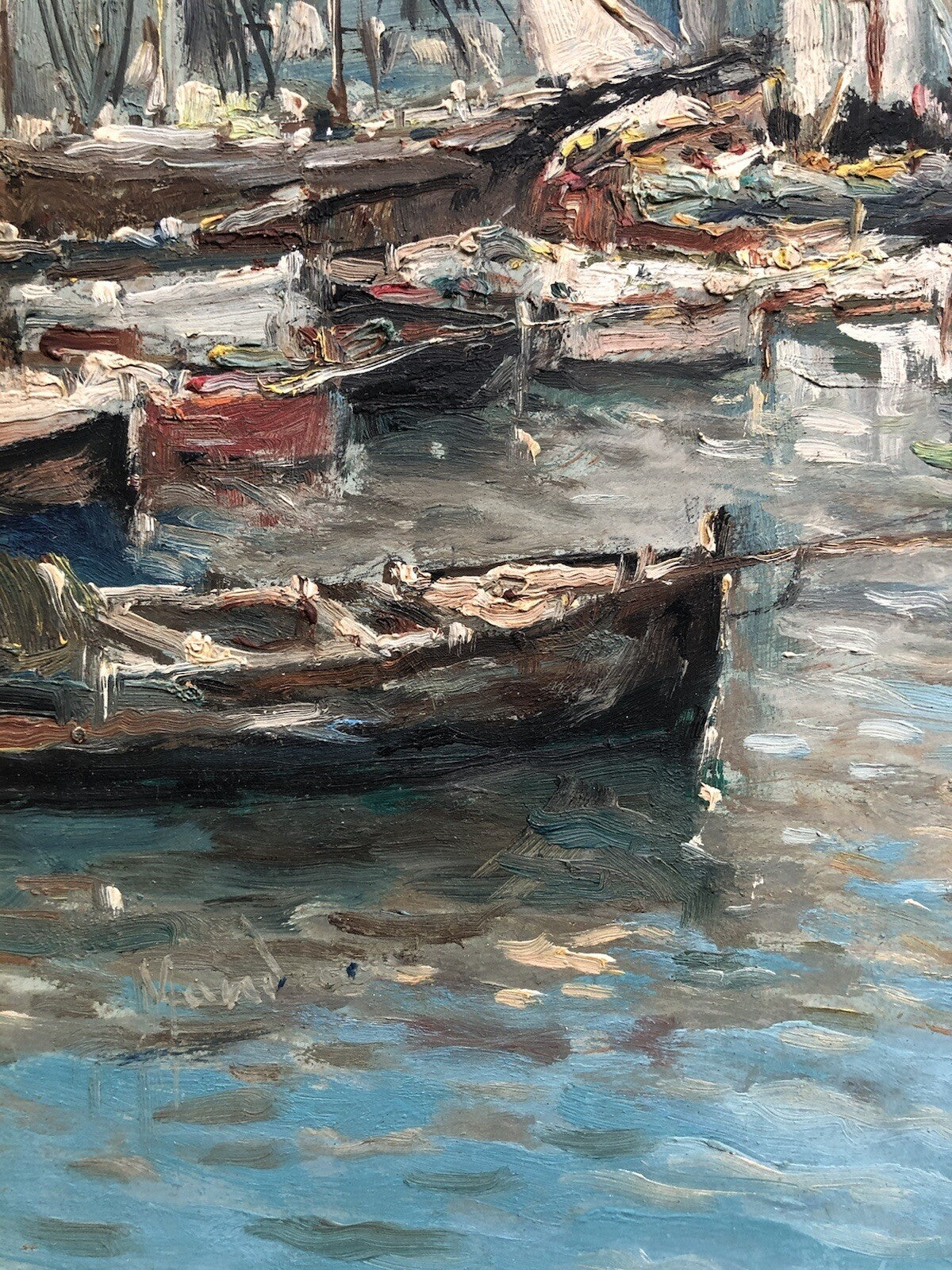 Quadro vintage -Porto Di Pozzuoli- dipinto a olio