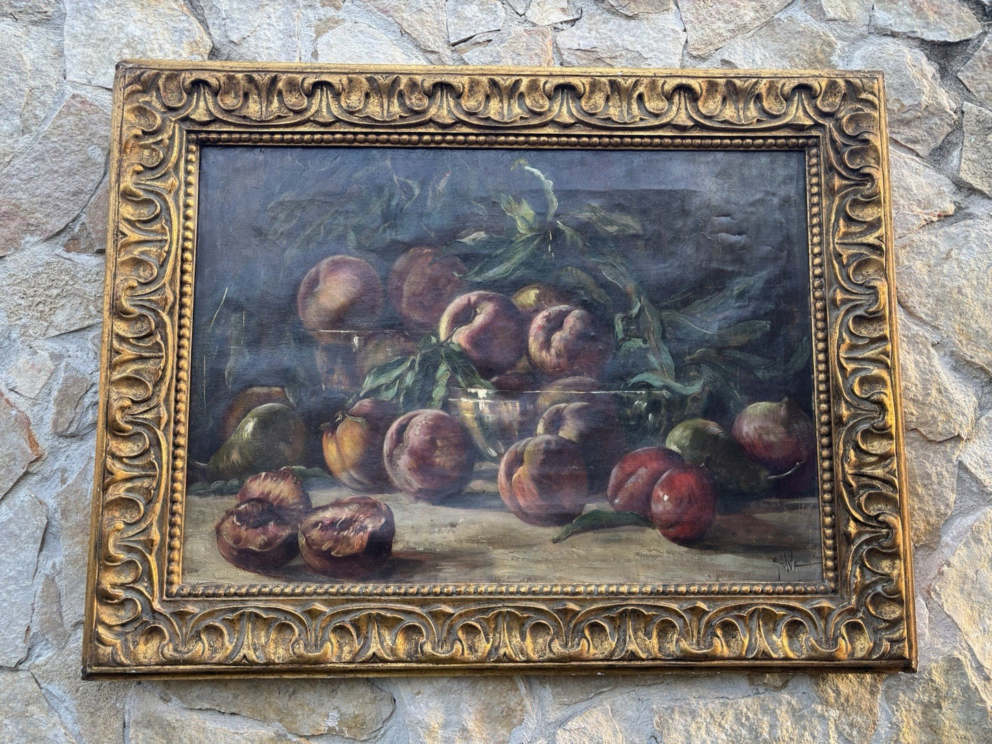 Quadro antico -Natura Morta- Giuseppe Uva dipinto a olio su tela