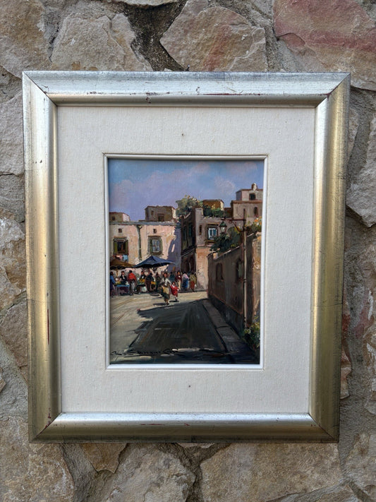 Quadro -Paesaggio Urbano- Renato Sassone Corsi dipinto a olio