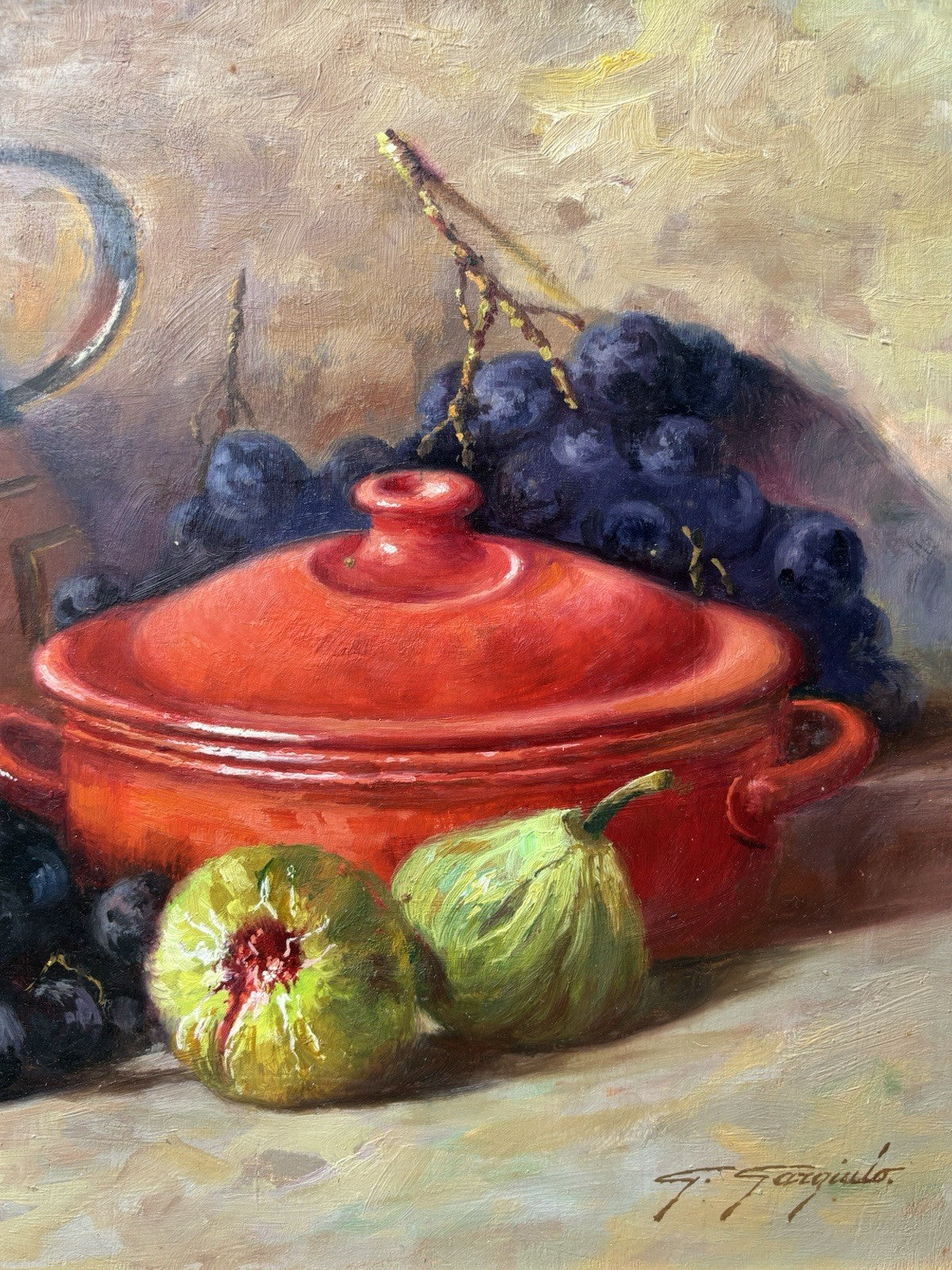 Quadro -Natura Morta- Giuseppe Gargiulo dipinto a olio su tavoletta