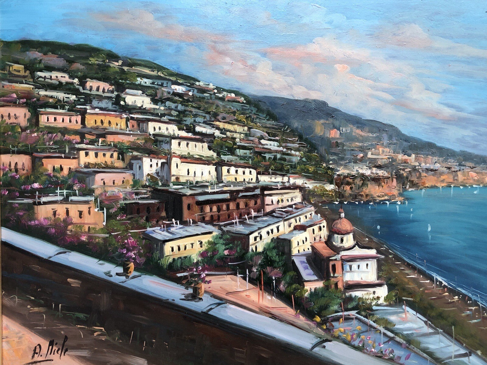 Quadro vintage -Costiera- dipinto a olio