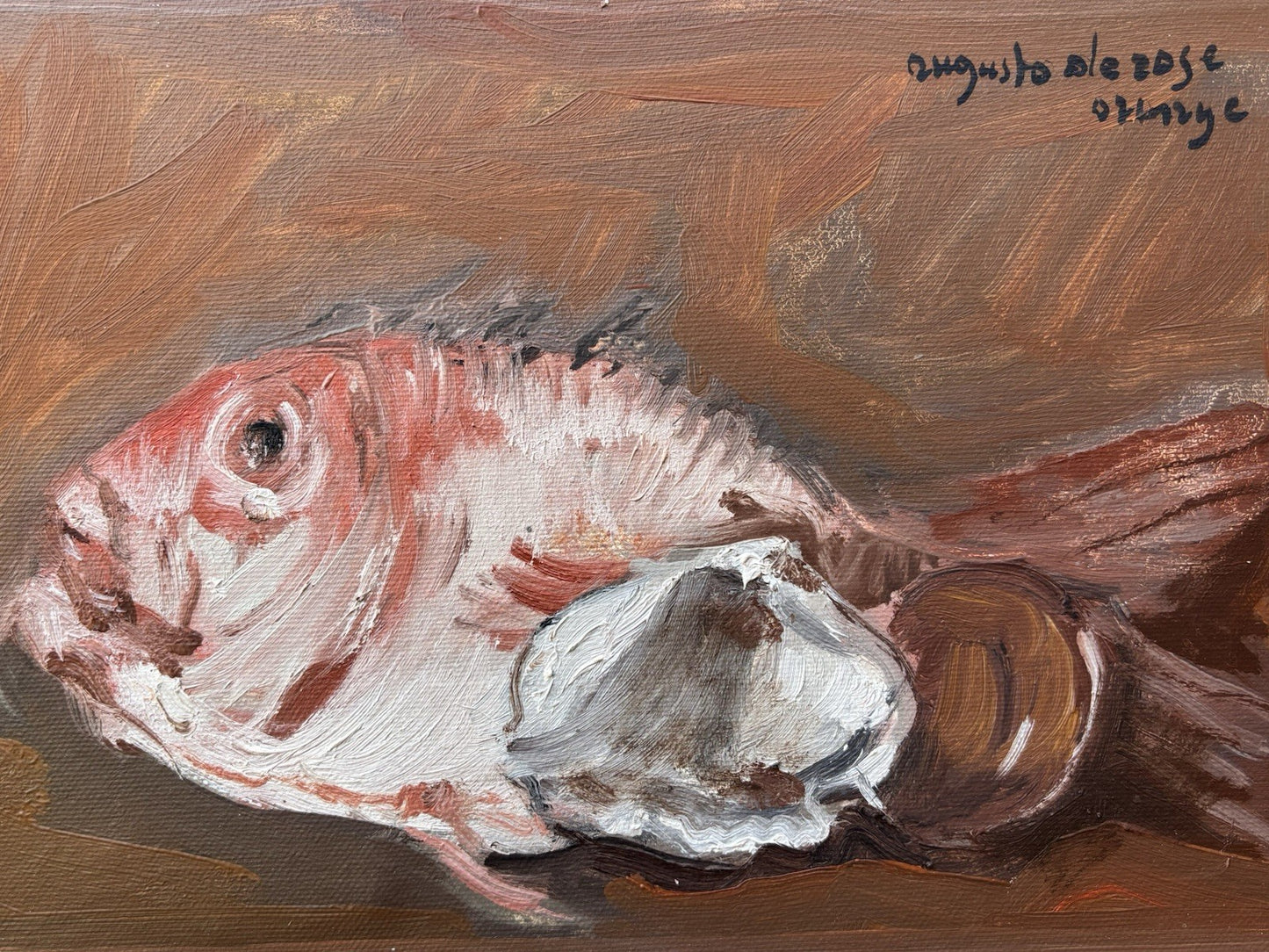 Quadro -Natura Morta- Augusto Orange De Rose dipinto a olio su tela