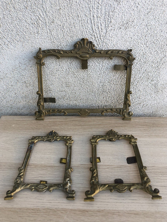 Tris Di Cornici Vintage In Ottone