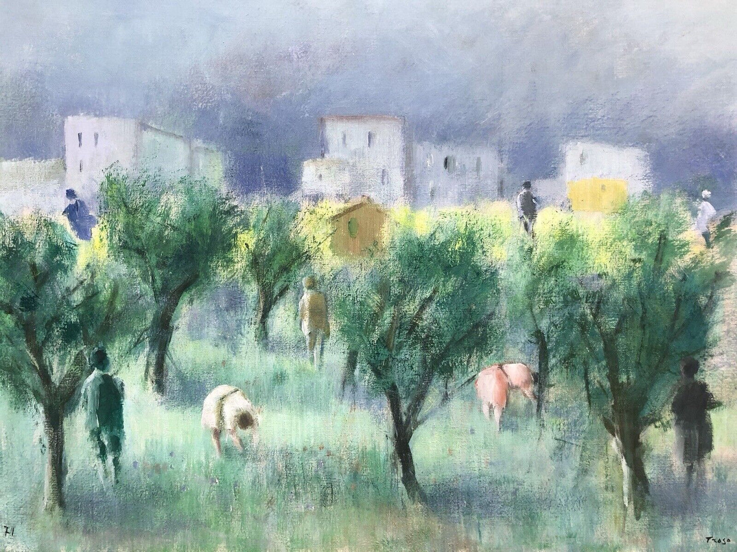Quadro vintage -Paesaggio- dipinto a olio su tela