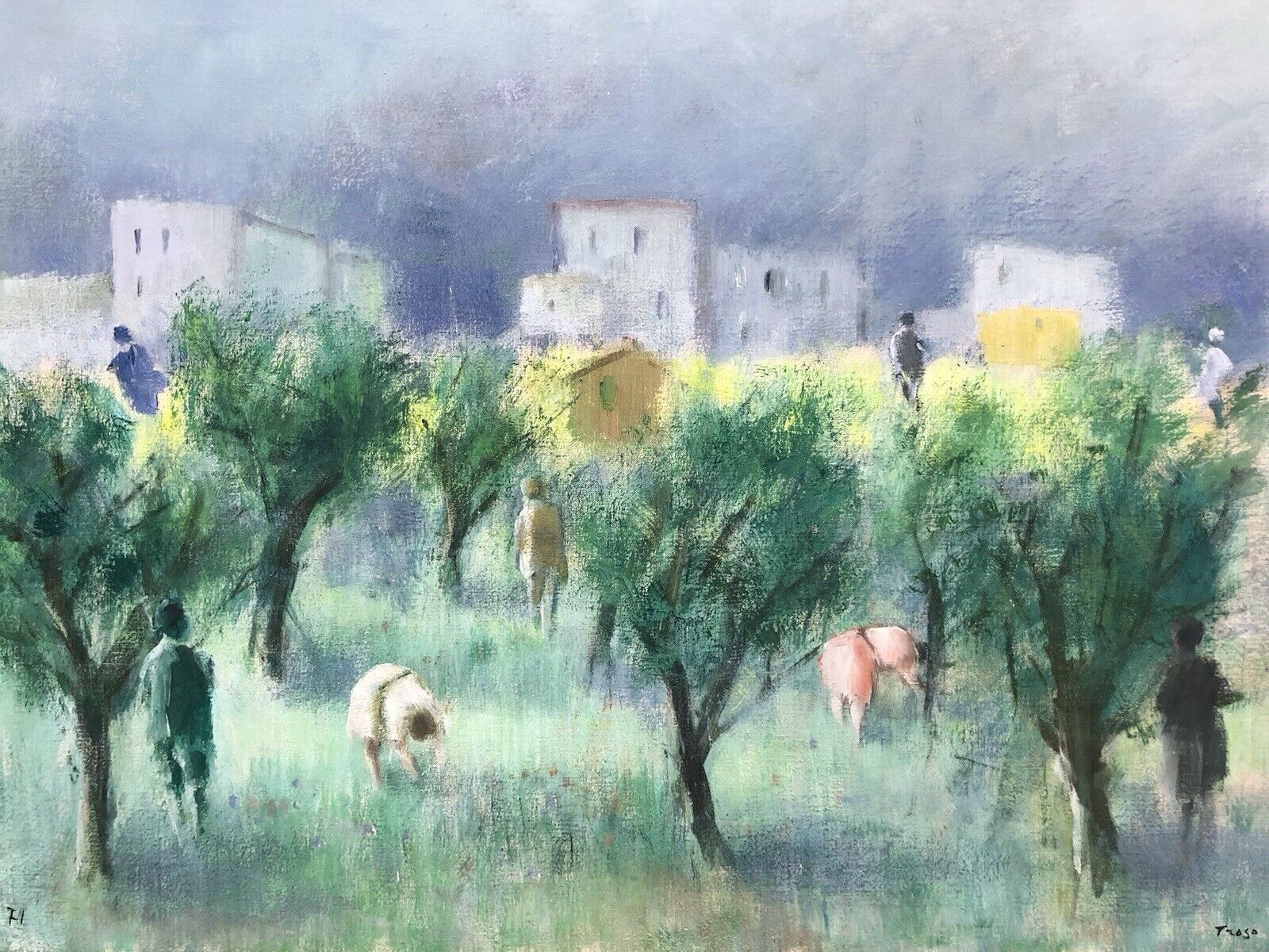Quadro vintage -Paesaggio- dipinto a olio su tela