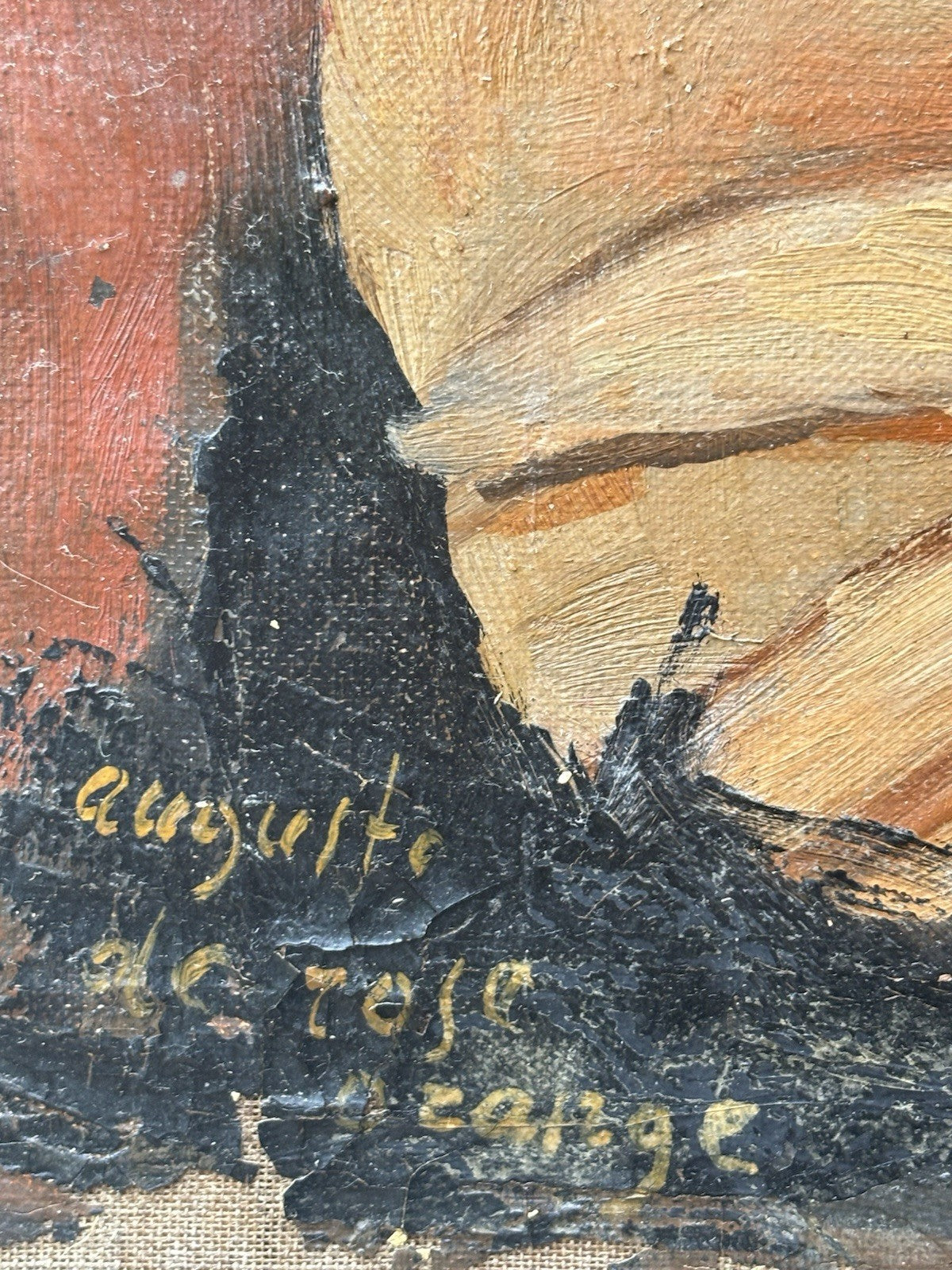 Quadro -Figura Di Donna- Augusto Orange De Rose dipinto a olio su tela