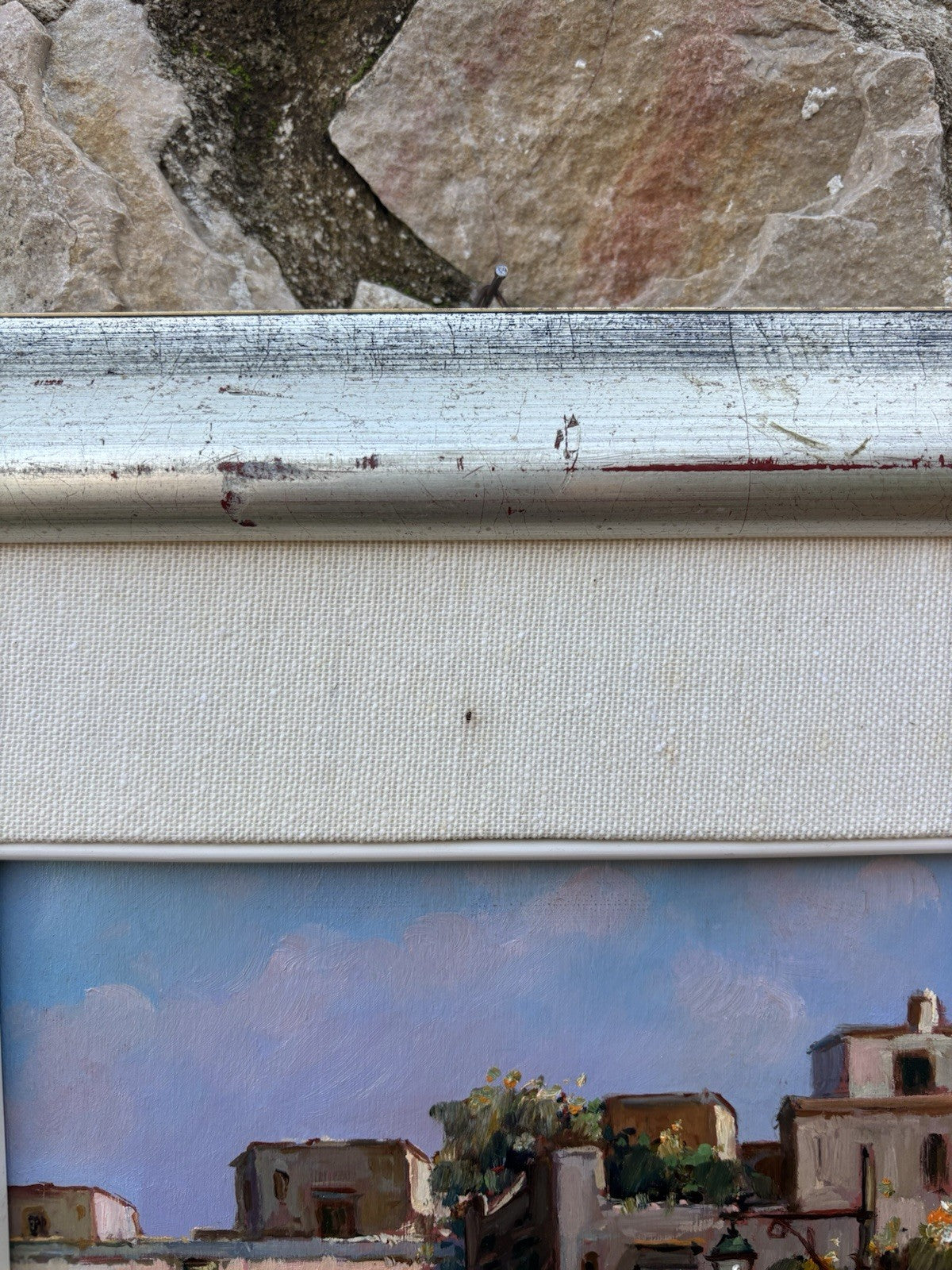 Quadro -Paesaggio Urbano- Renato Sassone Corsi dipinto a olio