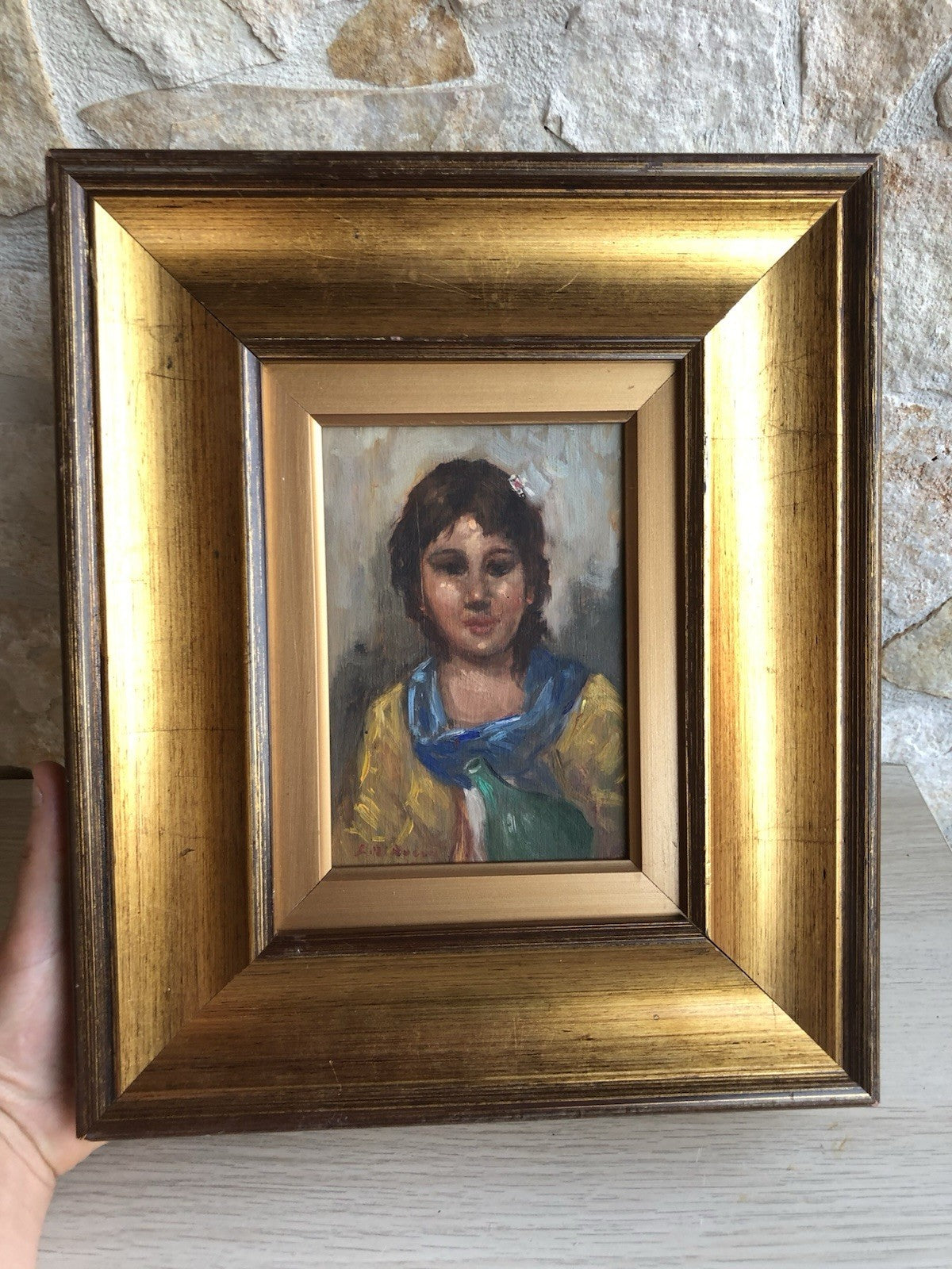 Quadro -Figura Di Donna- dipinto a olio su tavoletta