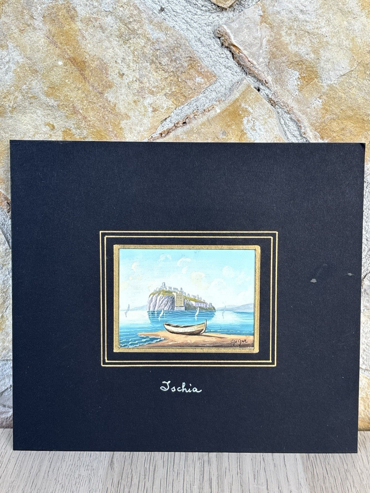 Gouache Vintage Dipinti Su Carta -Vedute Di Napoli-