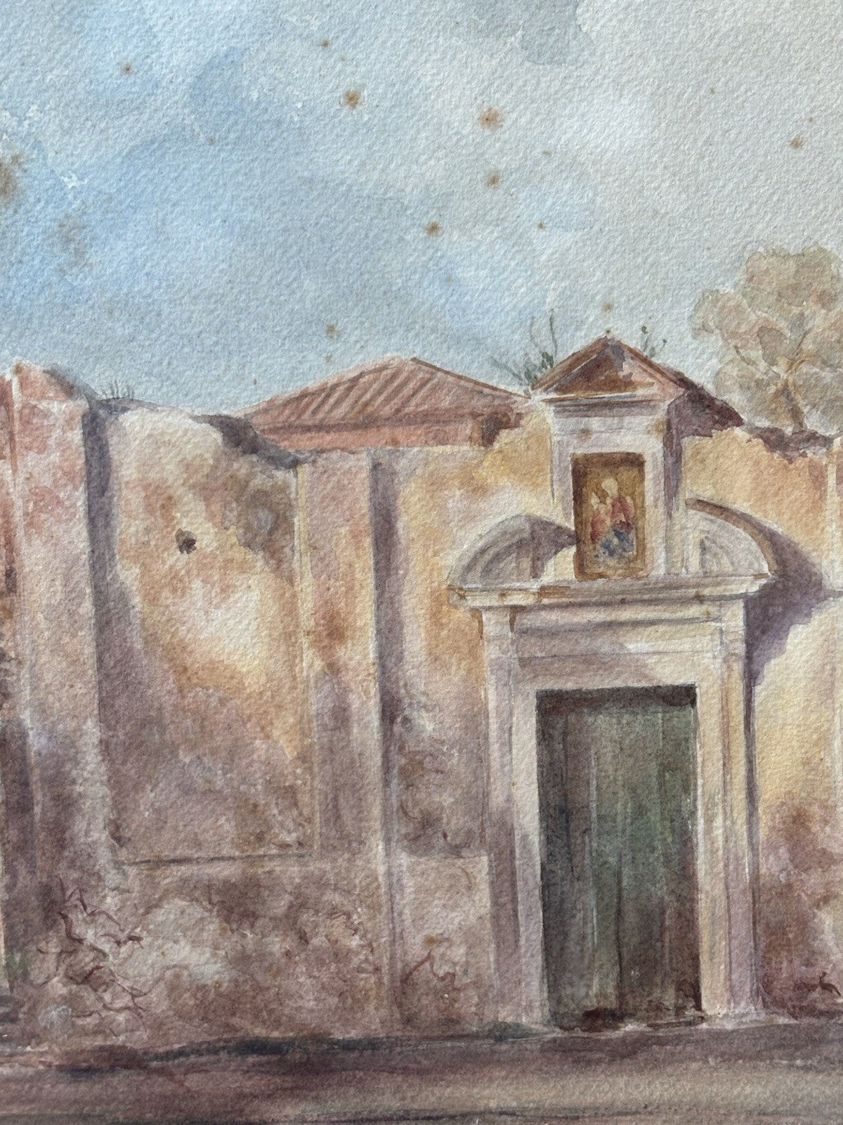 Quadro -Chiesa- realizzato ad acquerello su carta