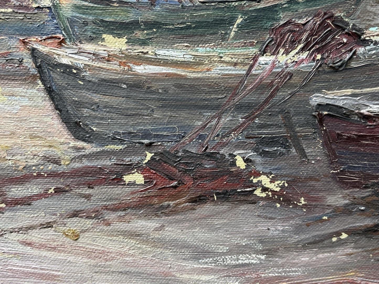 Quadro -Marina Di Mergellina- Eugenio Magno- dipinto a olio su tela