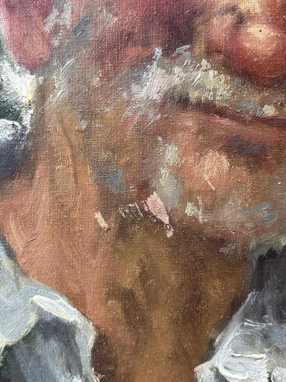 Quadro -Anziano Con Pipa- Angelo Sansone- dipinto a olio su tela