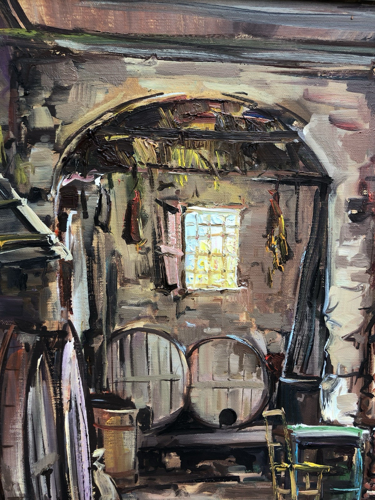 Quadro -La Cantina- dipinto a olio su tela
