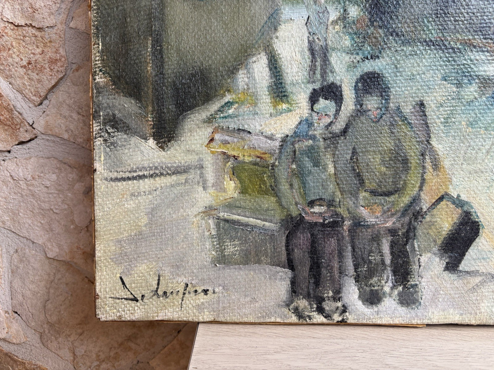 Quadro -Barche A Riposo- dipinto a olio su tela