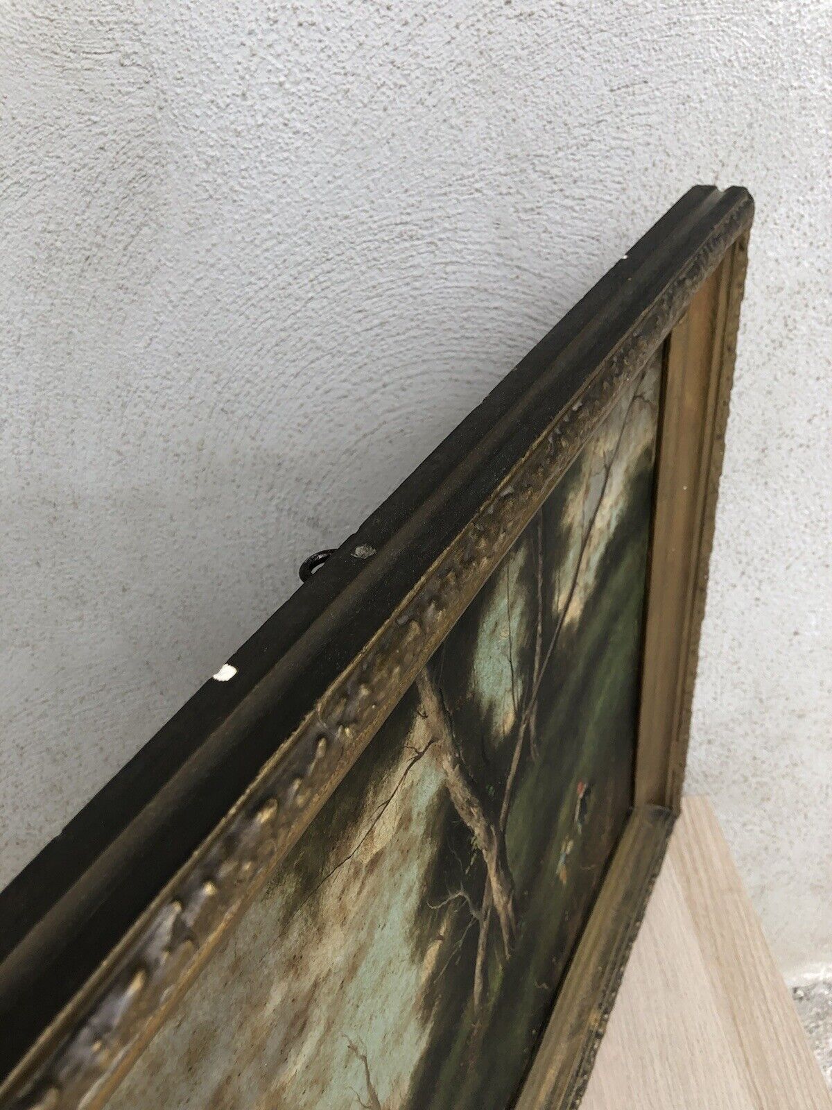 Quadro antico -Paesaggio- dipinto a olio su tela applicata su cartone