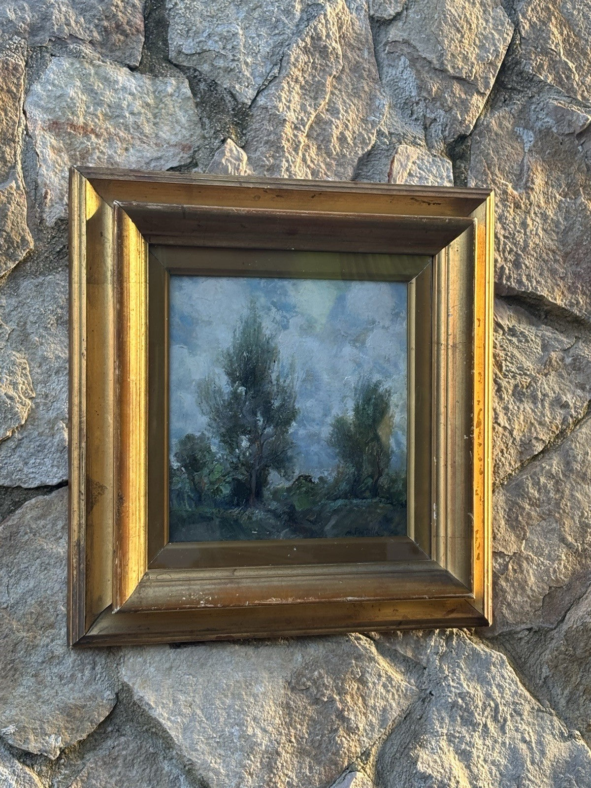 Quadro antico -Paesaggio Con Alberi- Attilio Pratella dipinto a olio