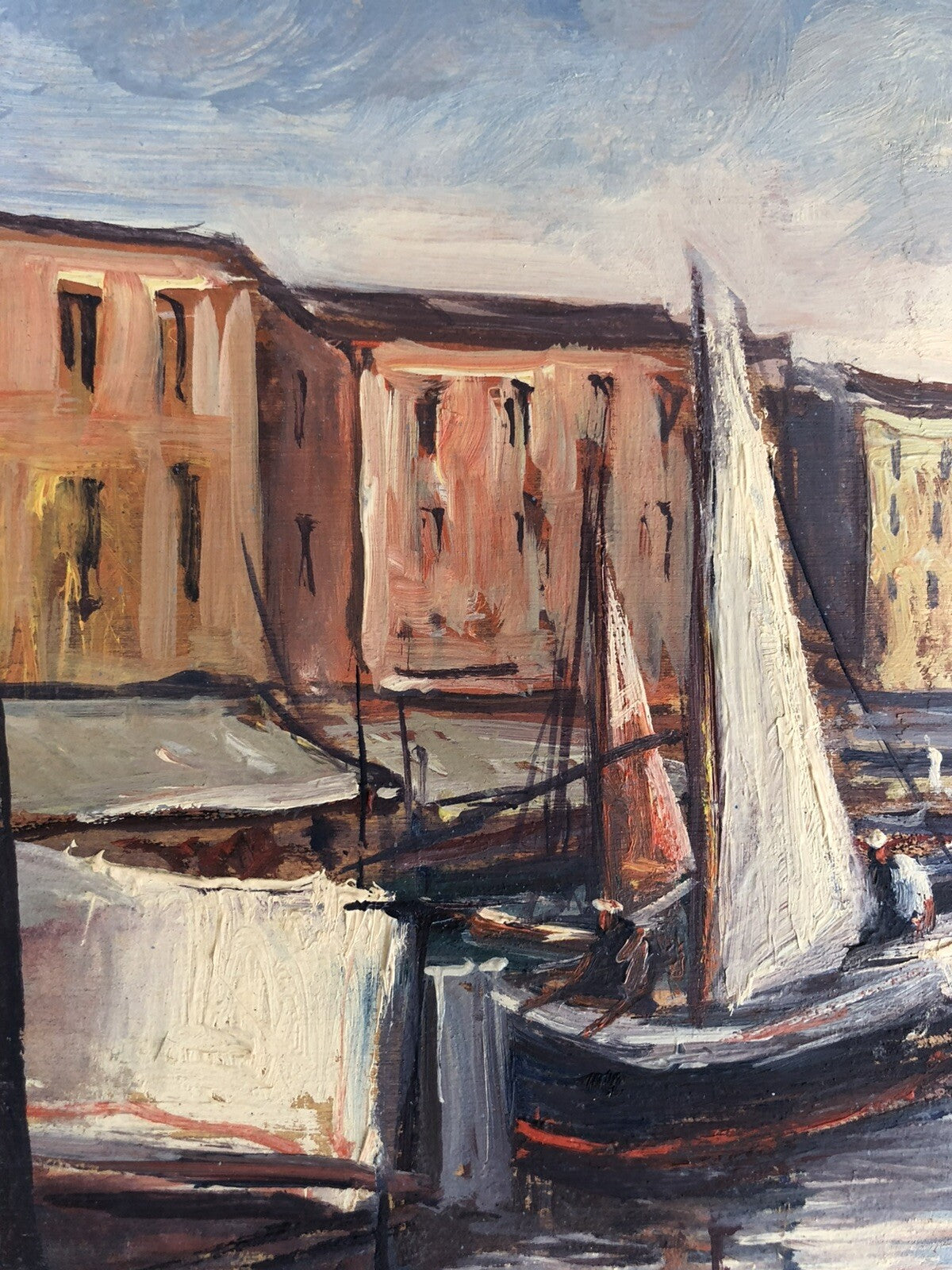 Quadro vintage -Marina- dipinto a olio su tavoletta