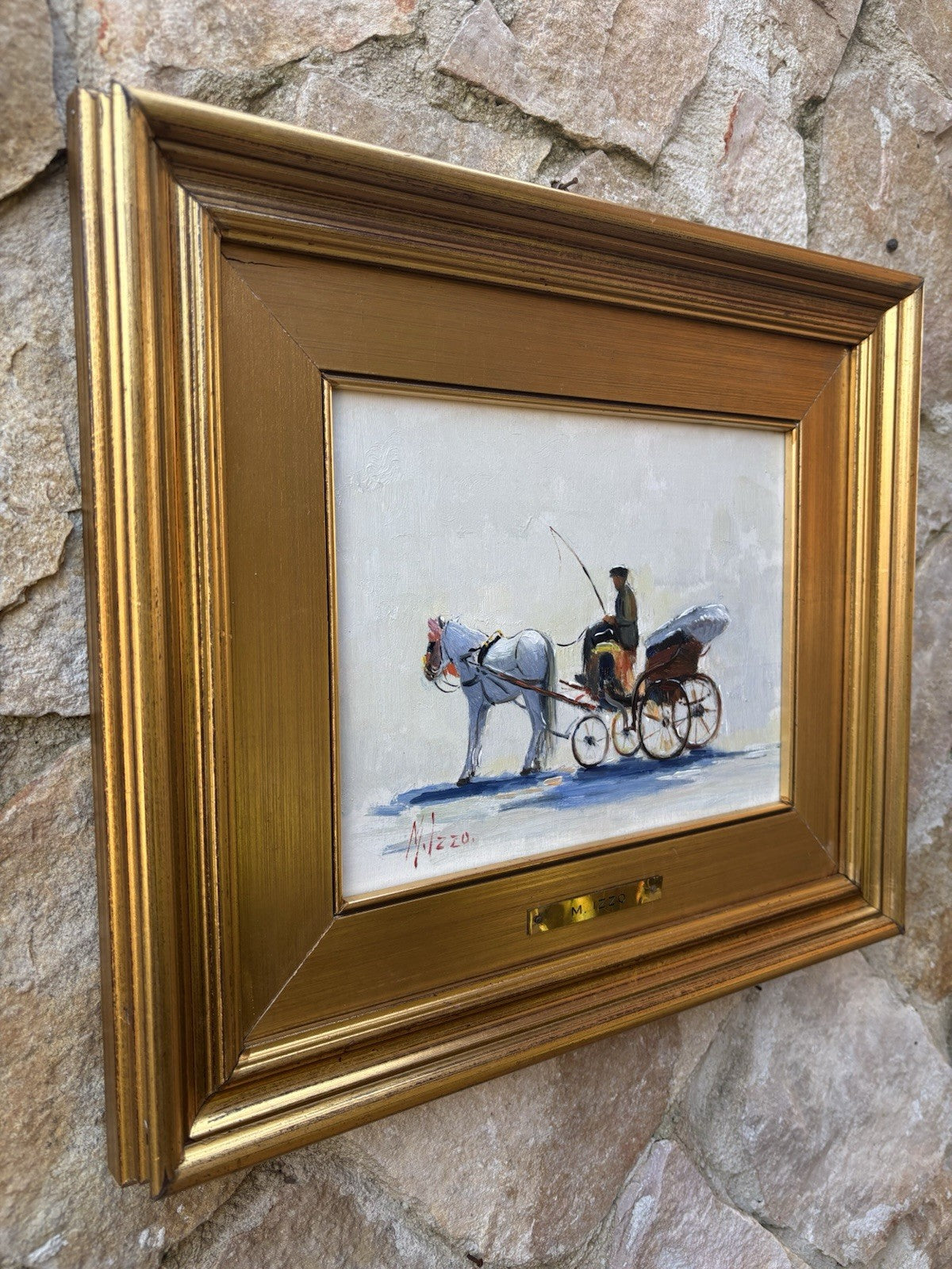 Quadro -La Carrozzella- Maria Izzo dipinto a olio