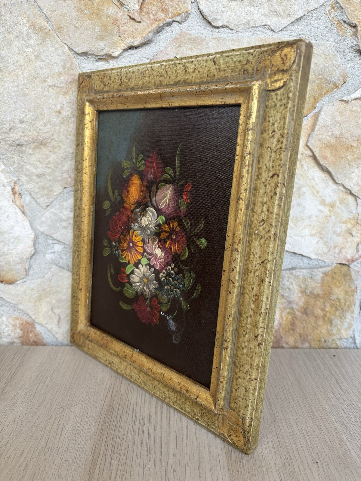 Quadro vintage -Fiori- dipinto a olio