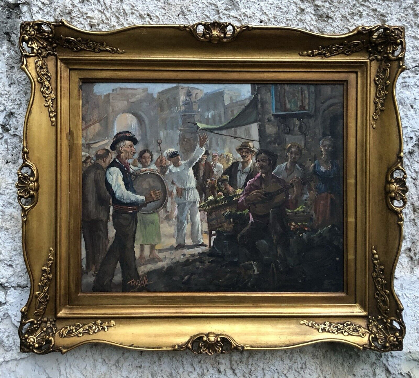 Quadro -Scena Allegorica Napoletana- dipinto a olio