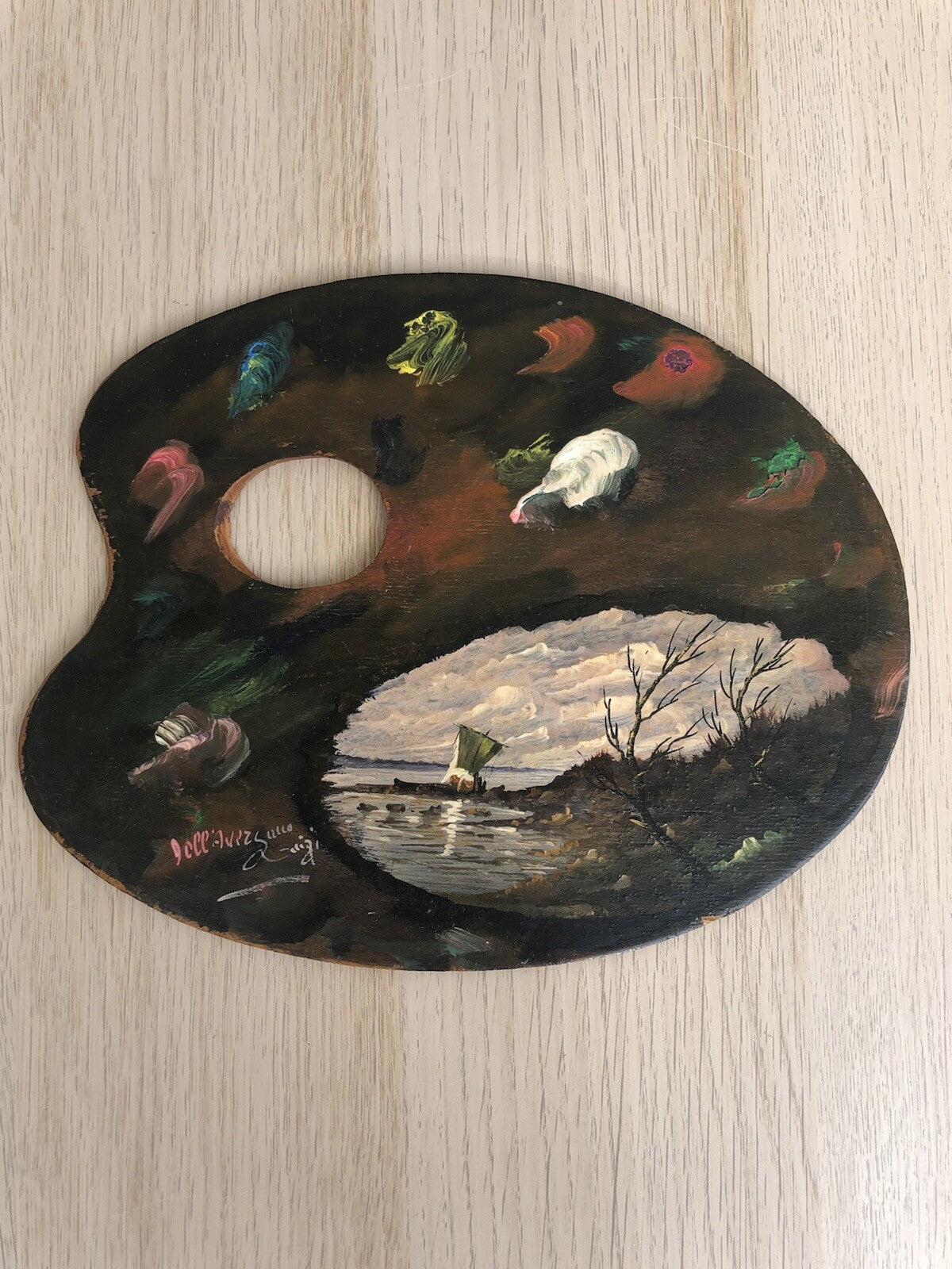 Quadro vintage -Marina- dipinto a olio su tavolozza