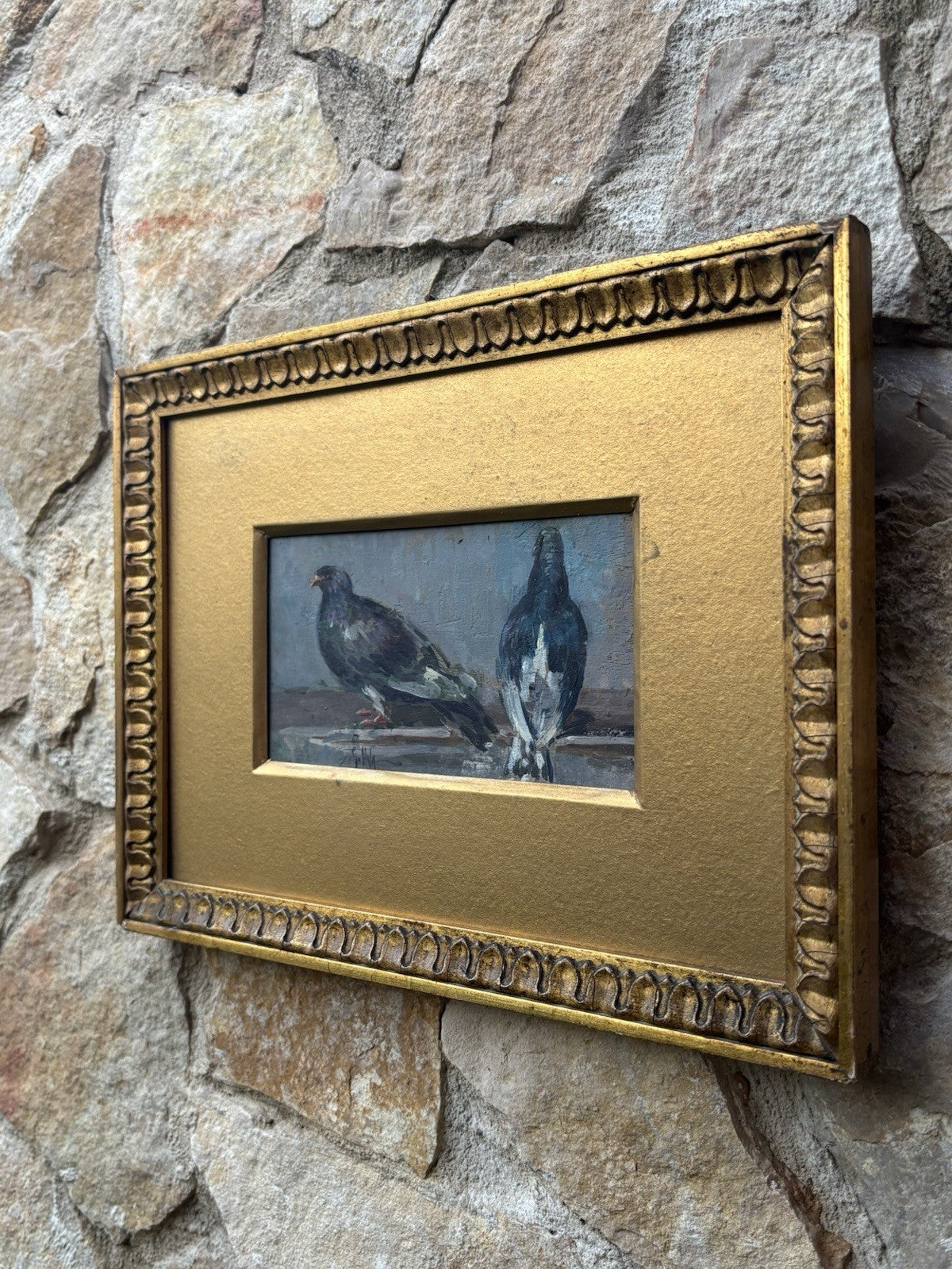 Quadro -Piccioni- Giuseppe Uva dipinto a olio