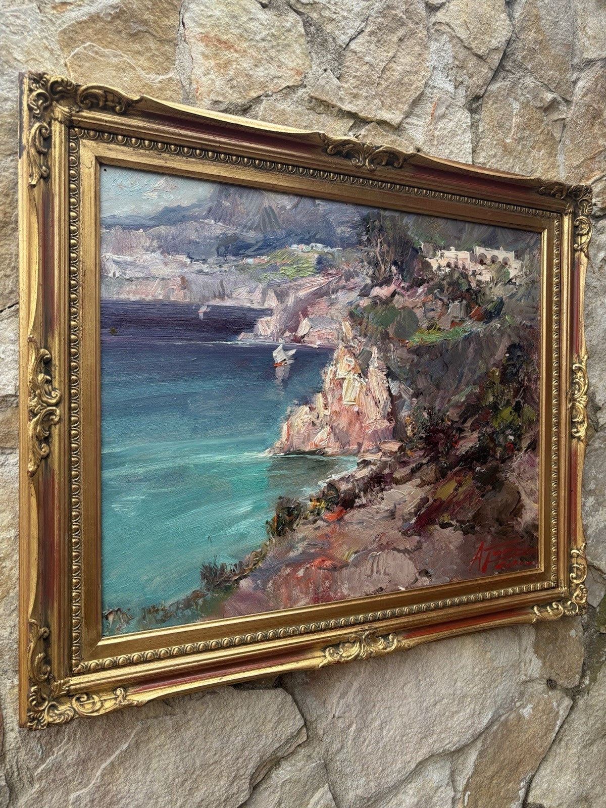 Quadro -Costiera- Antonio Gravina- dipinto a olio