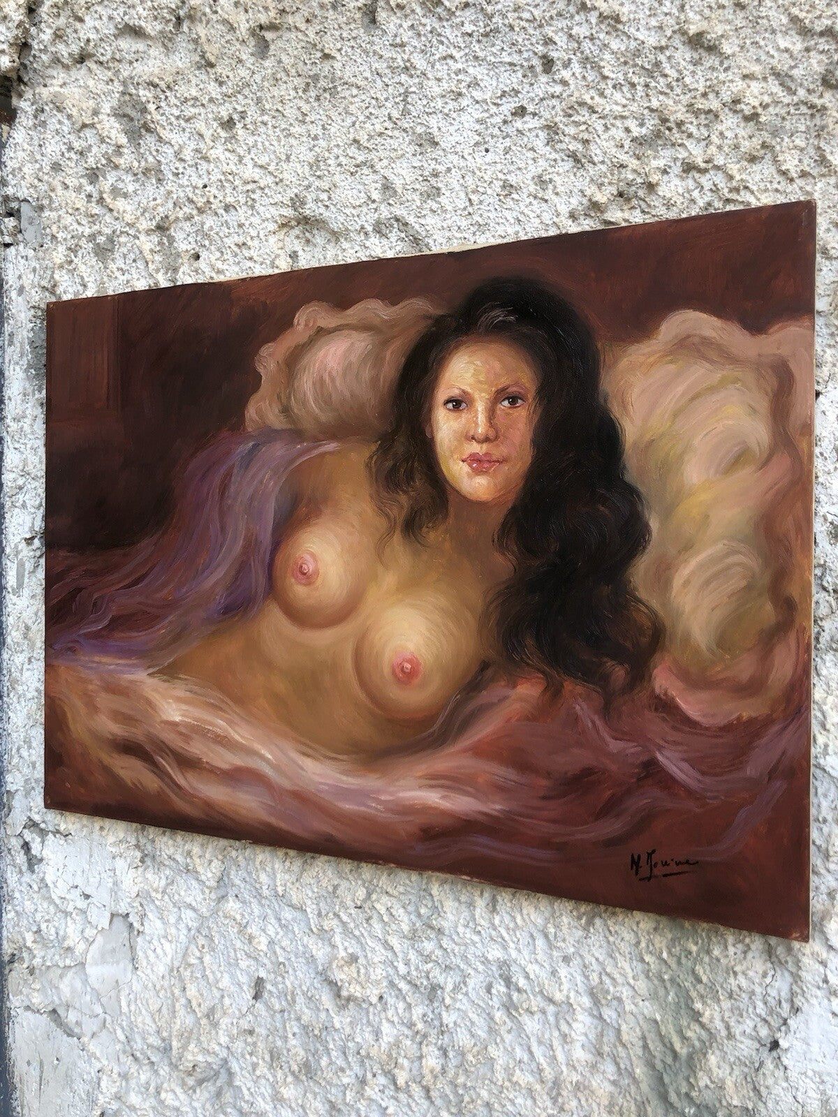 Quadro vintage -Nudo Di Donna- dipinto a olio su tela