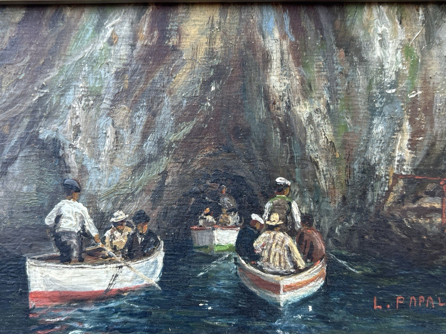 Coppia quadri miniature -Marine- Luca Papaluca- dipinti a olio su tavoletta