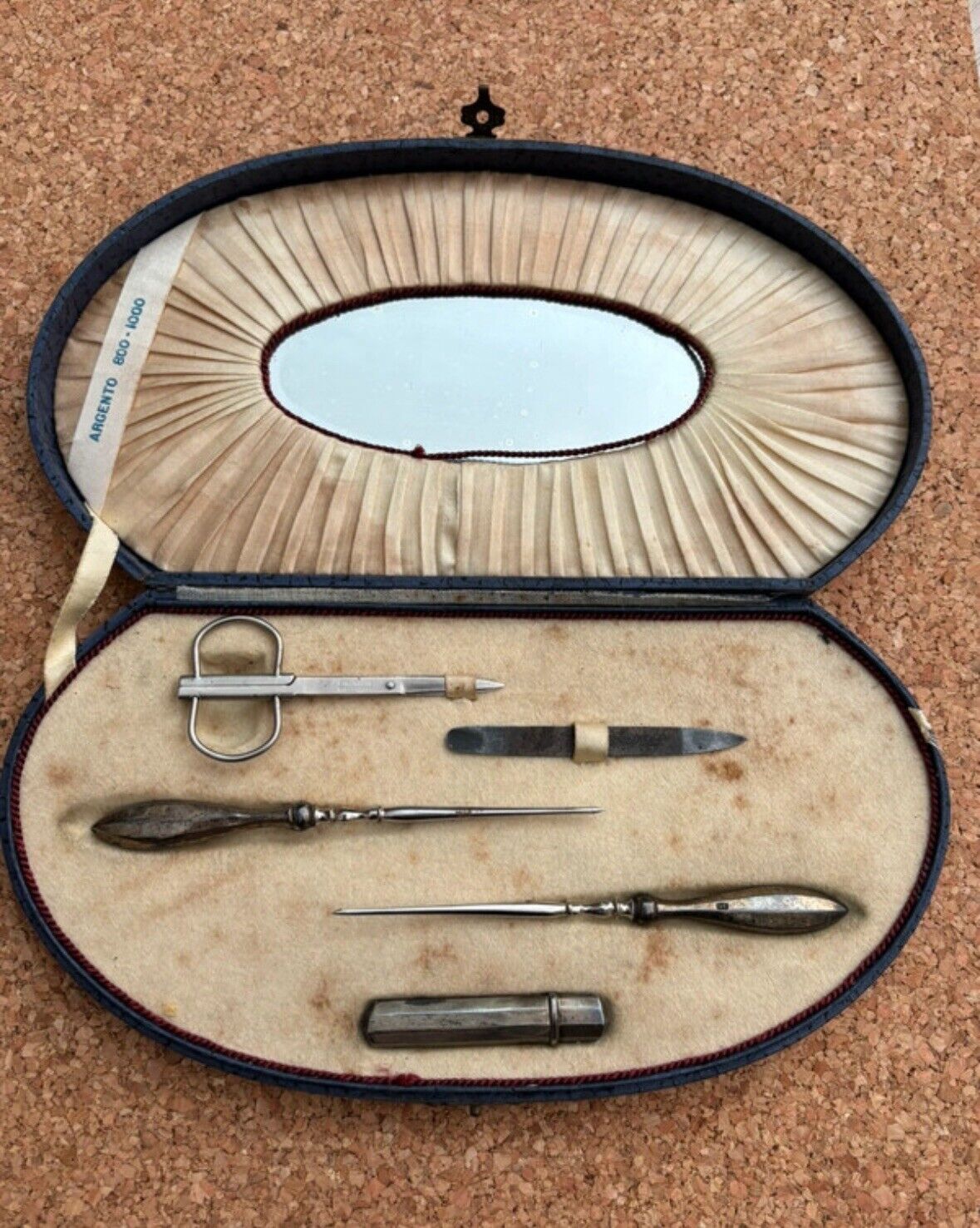 Scatola Set Bellezza In Argento 800/1000