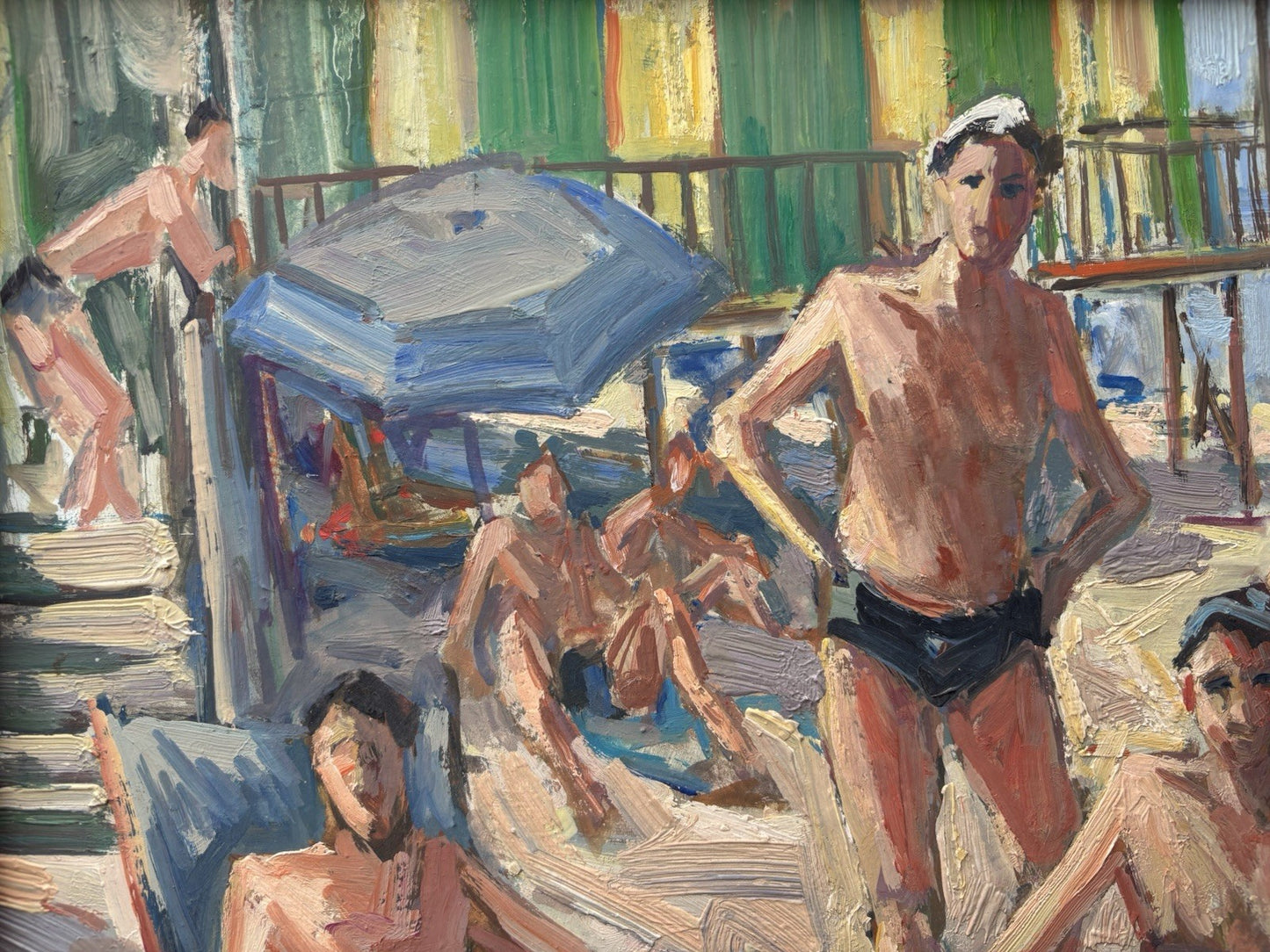 Quadro -Bagnanti- Armando De Lauzieres dipinto a olio