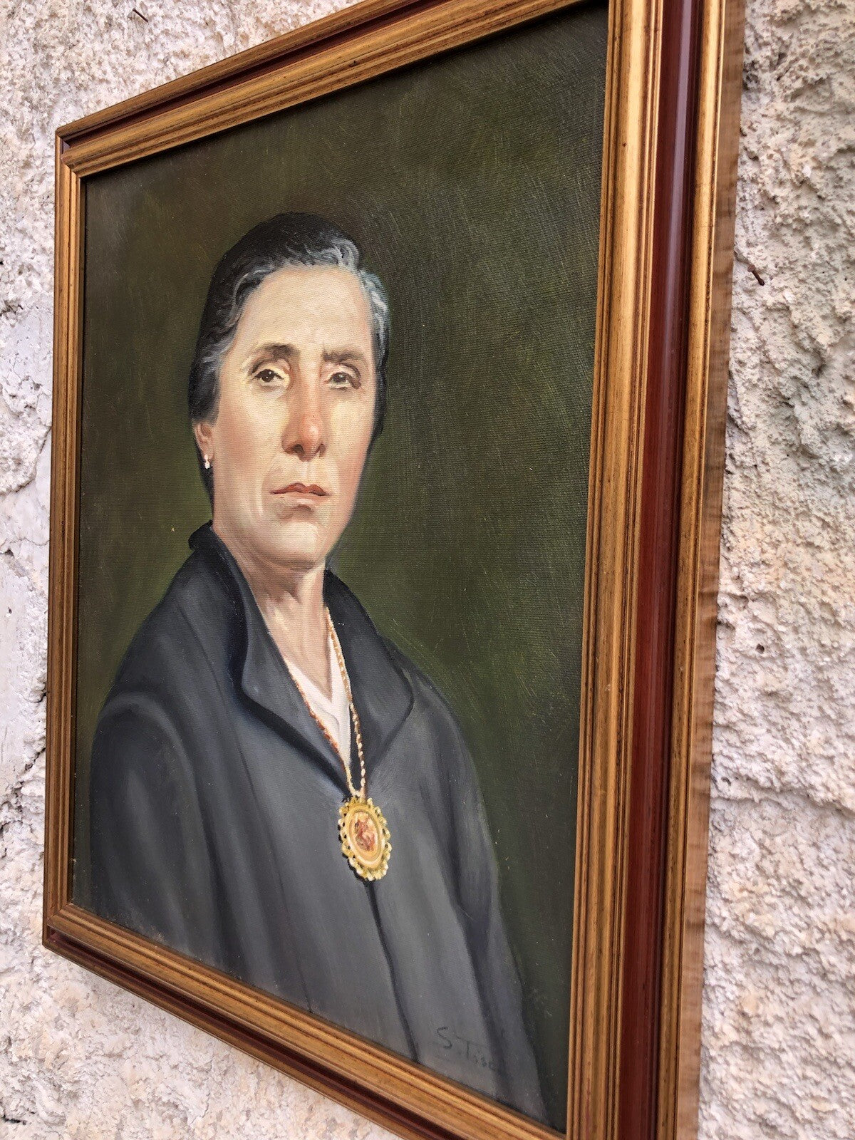 Quadro vintage -Ritratto Di Donna- dipinto a olio su tela