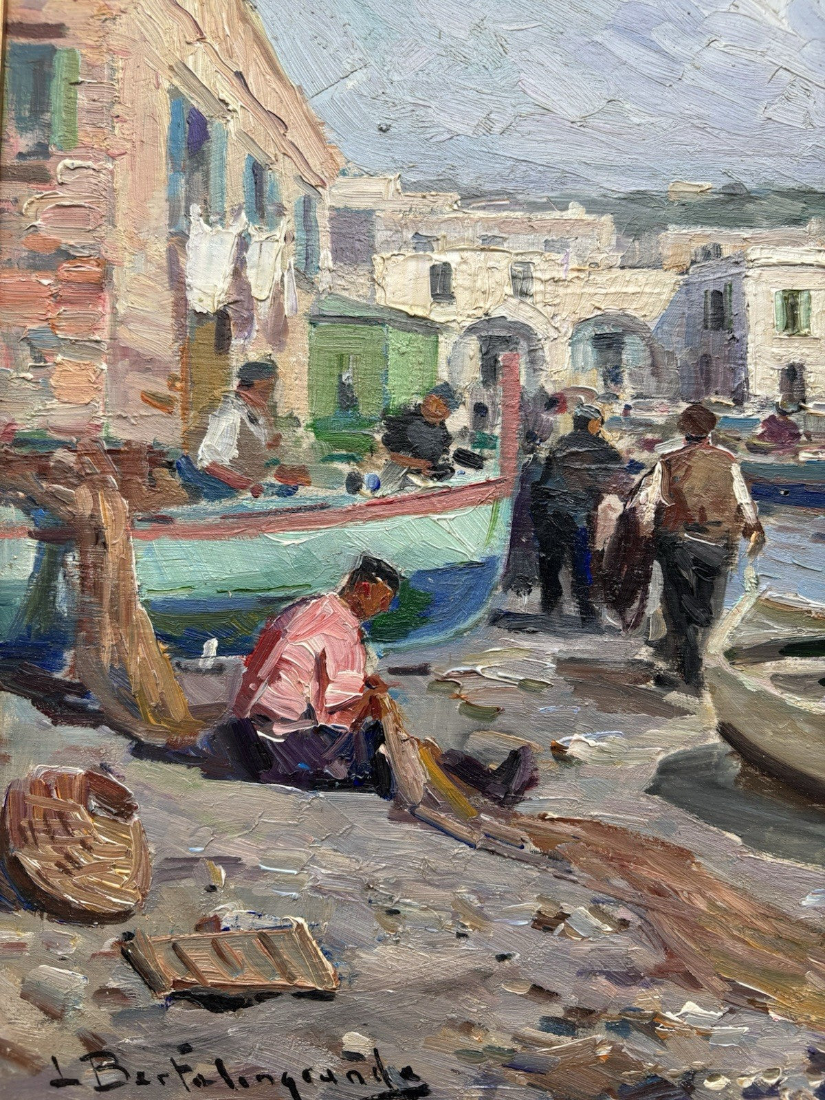 Quadro -Al Porto- Luigi Bertolingrande- dipinto a olio