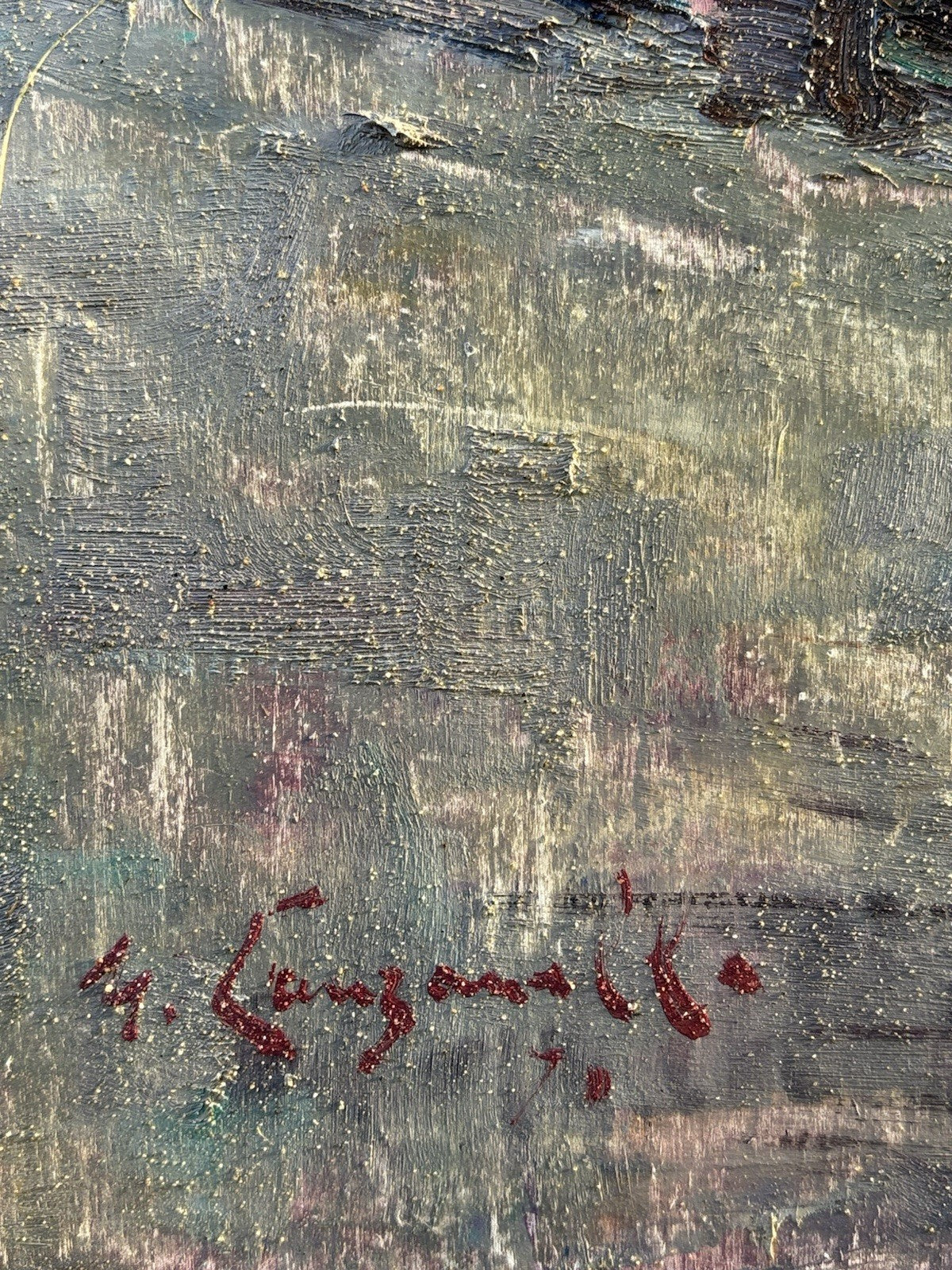 Quadro -Barche Al Porto- Nicola Canzanella dipinto a olio