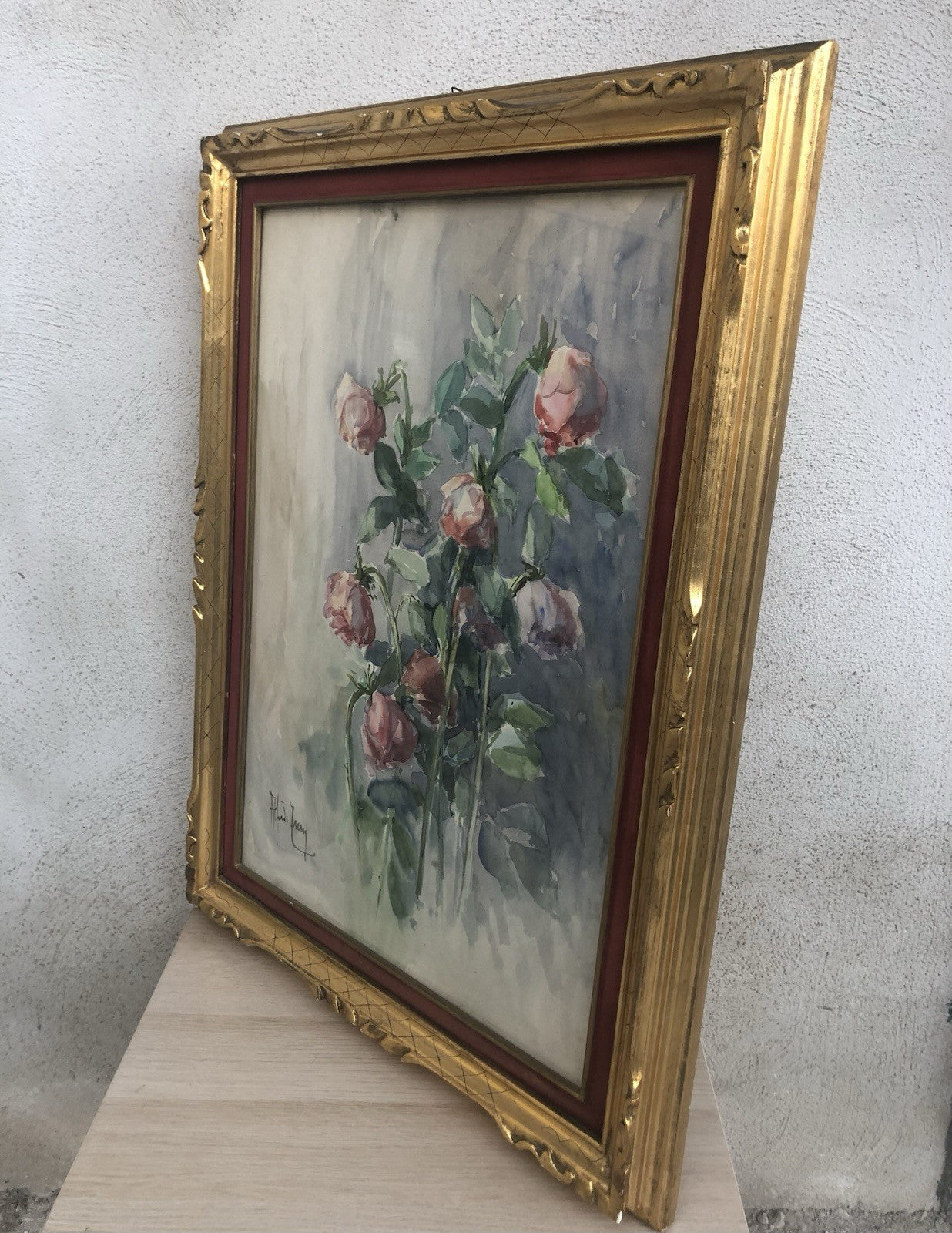 Quadro -Rose Appassite- Antonello Zecca dipinto ad acquerello