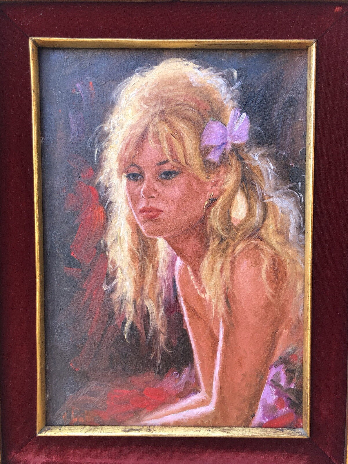 Quadro -Figura Di Donna- dipinto a olio su tela