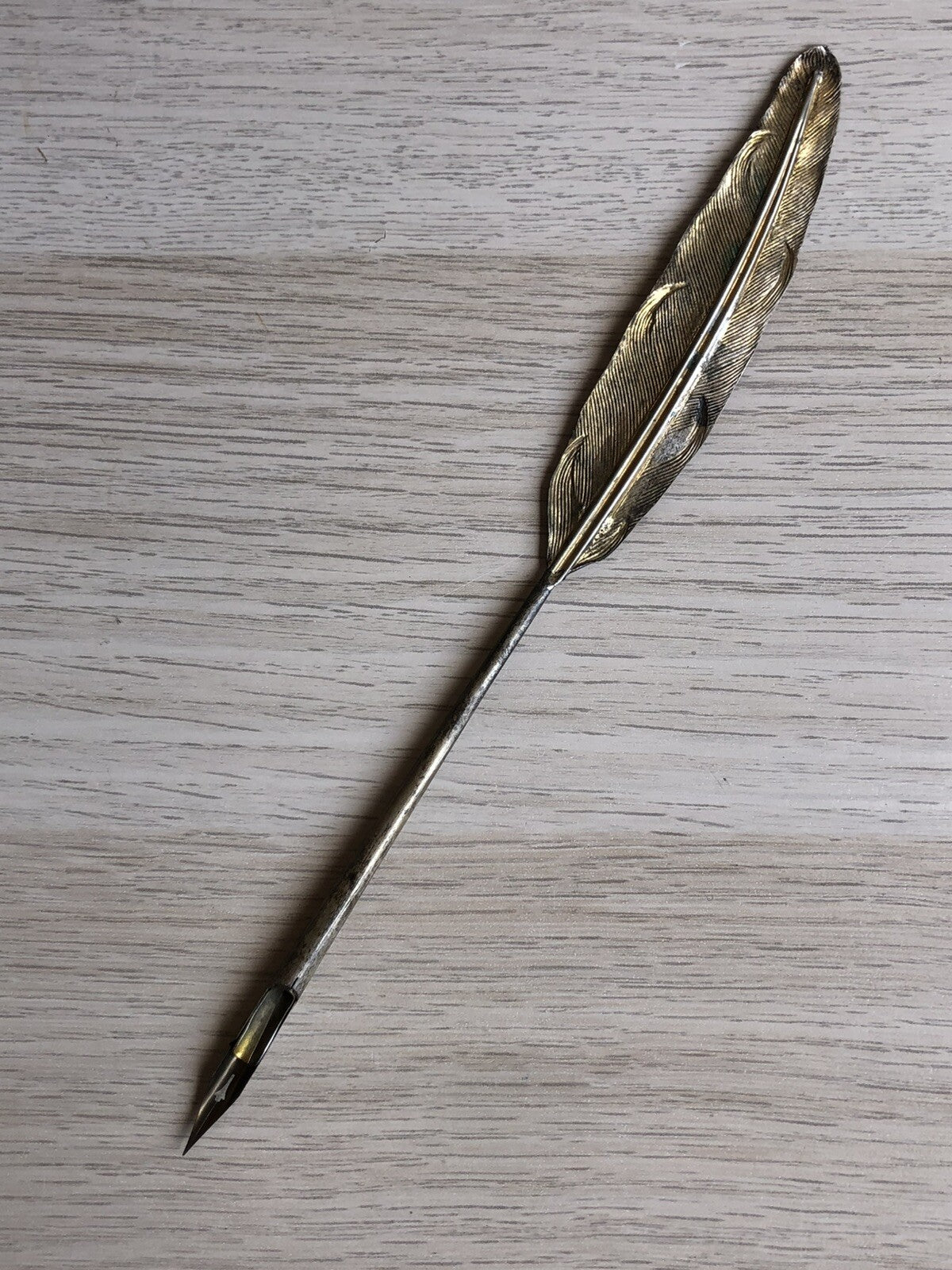 Penna Pennino Antico/vintage In Argento 800
