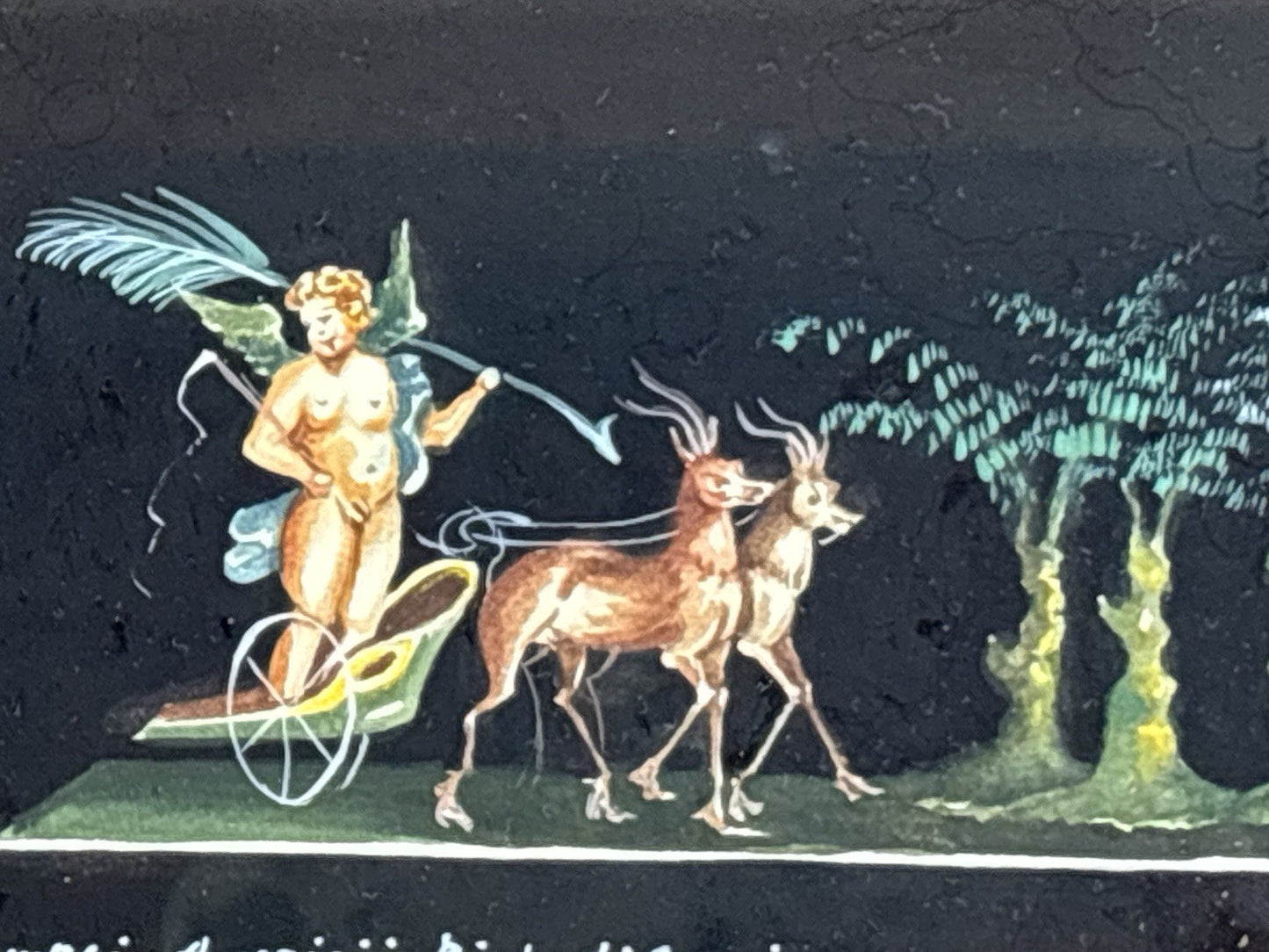 Coppia Di Quadri Vintage- Amorini- Gouache Dipinti A Mano