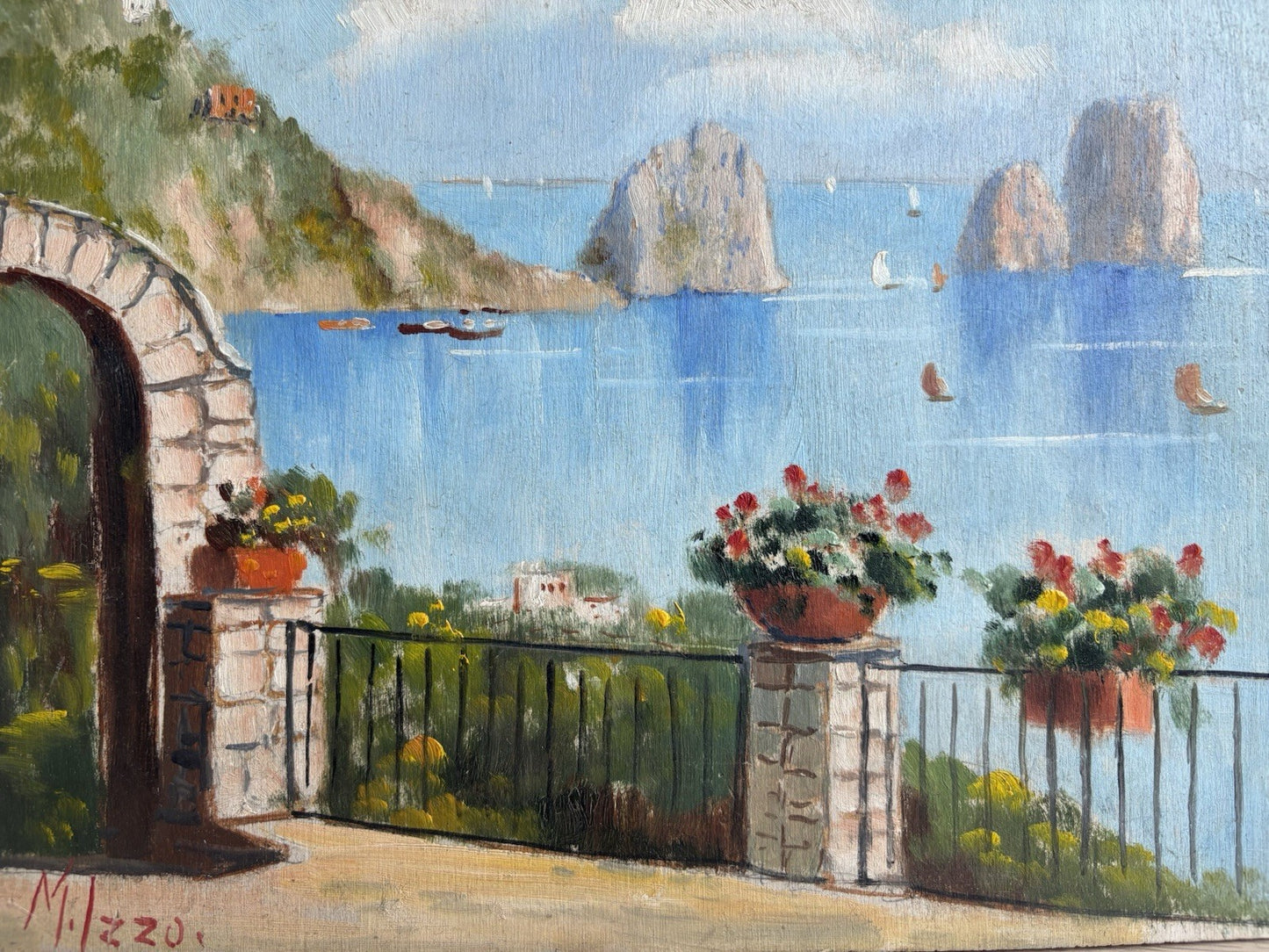 Quadro -Capri- Maria Izzo dipinto a olio su tavoletta