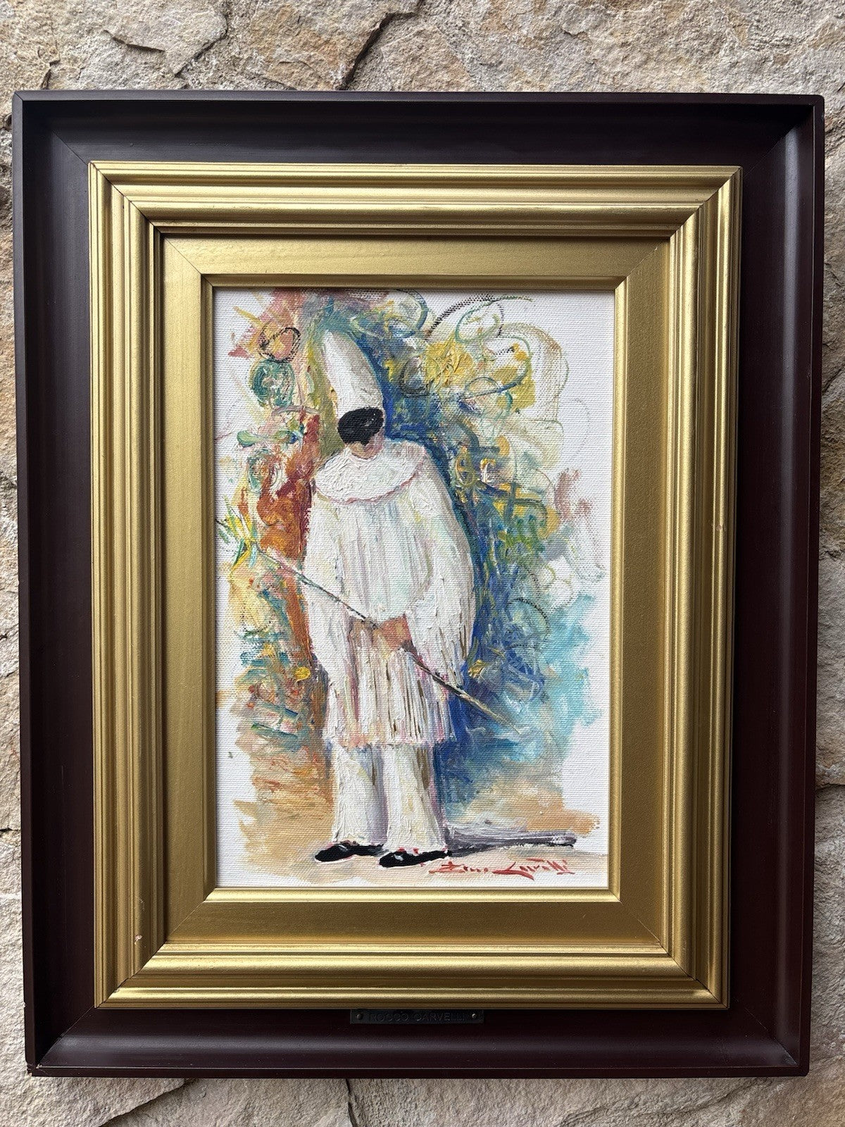 Quadro -Pulcinella- Rocco Carvelli- dipinto a olio su tela